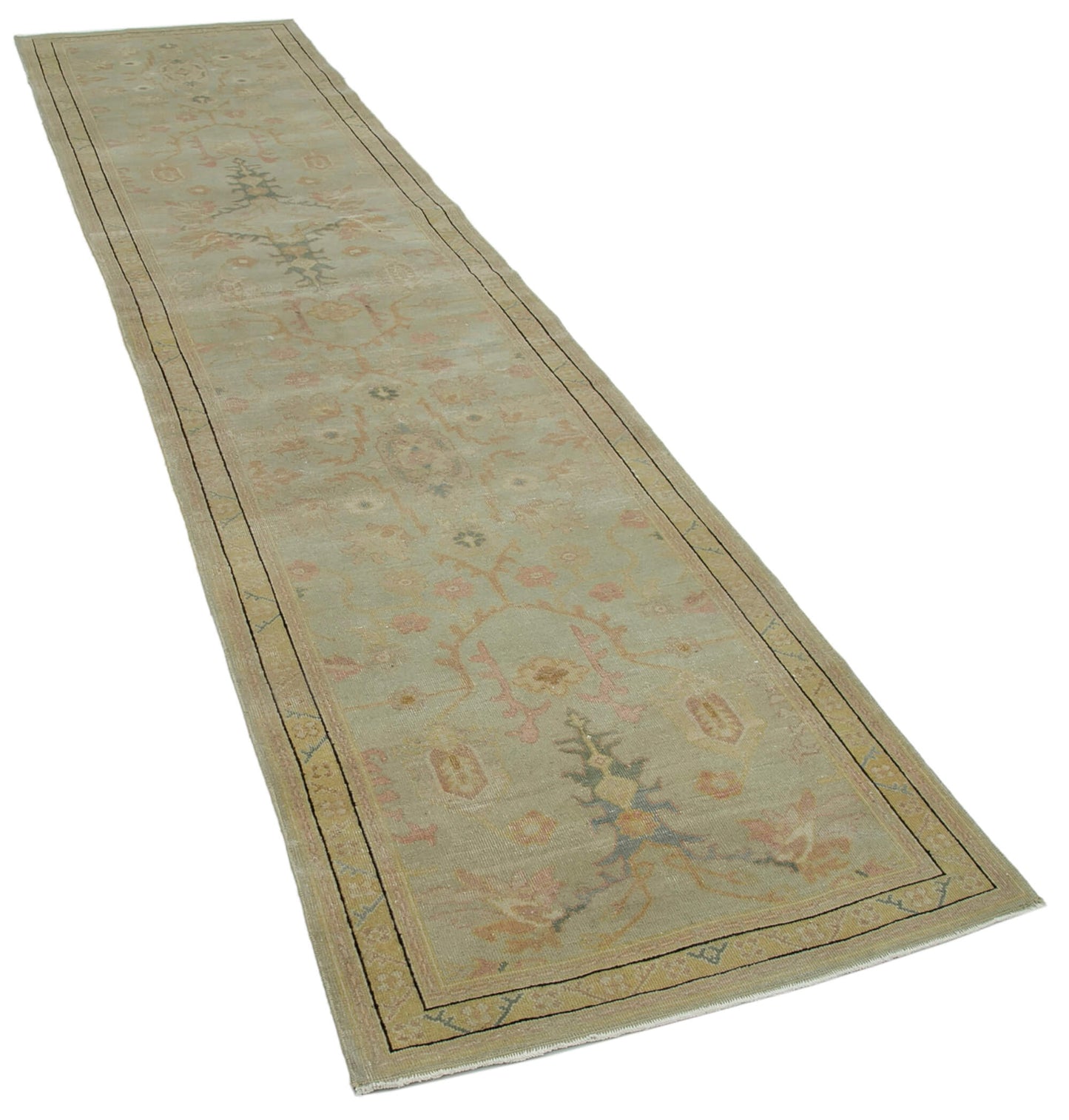 3x12 Beige Oushak Runner Rug - 33867