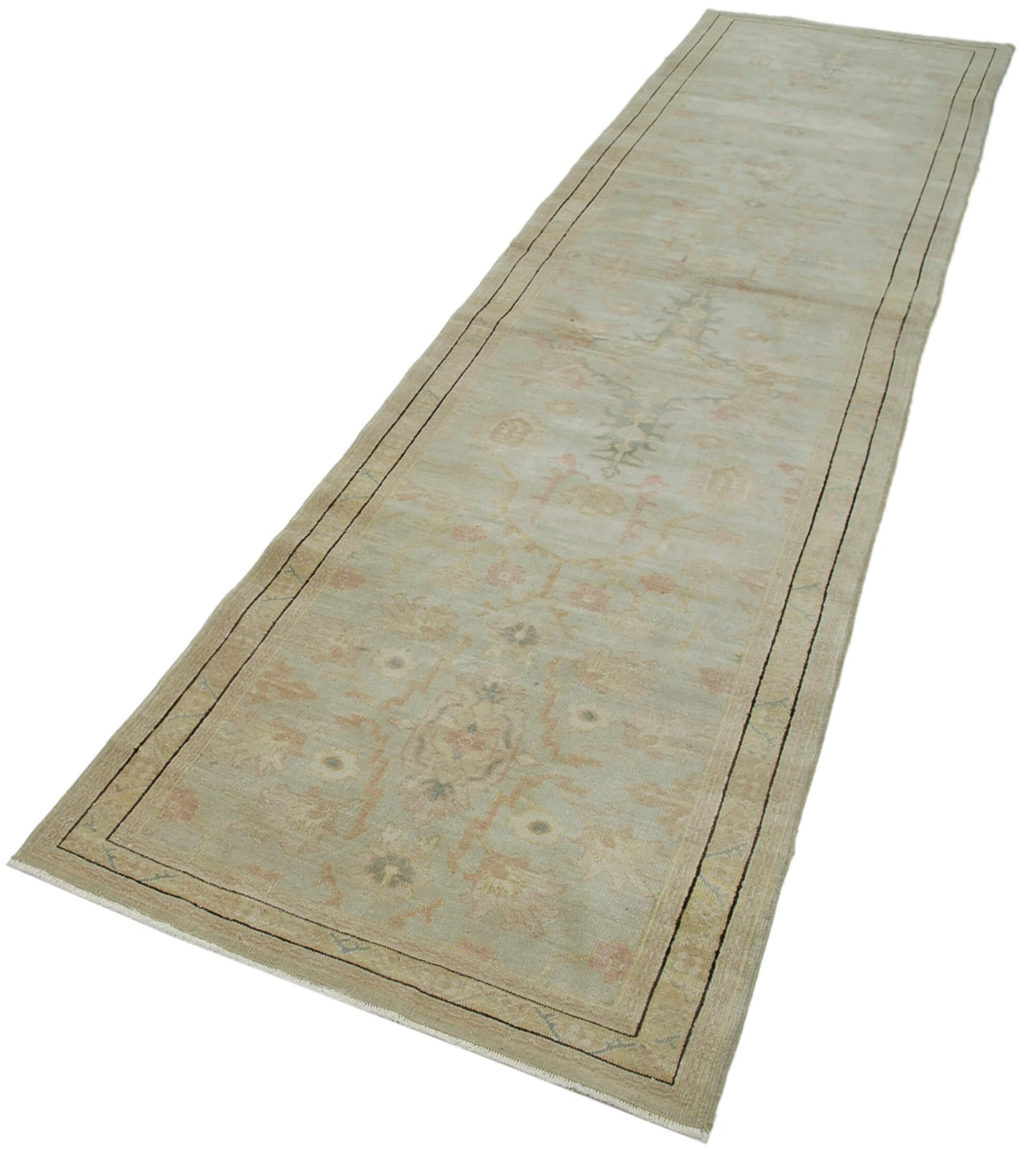 3x12 Beige Oushak Runner Rug - 33867