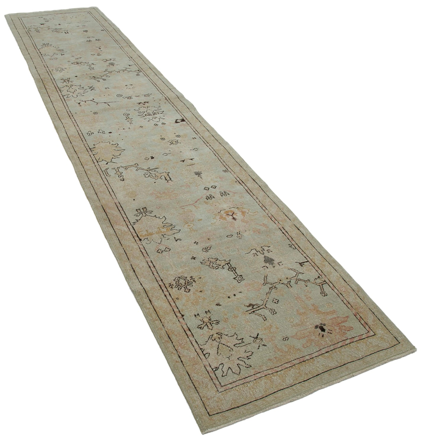 3x12 Beige Oushak Runner Rug - 33869