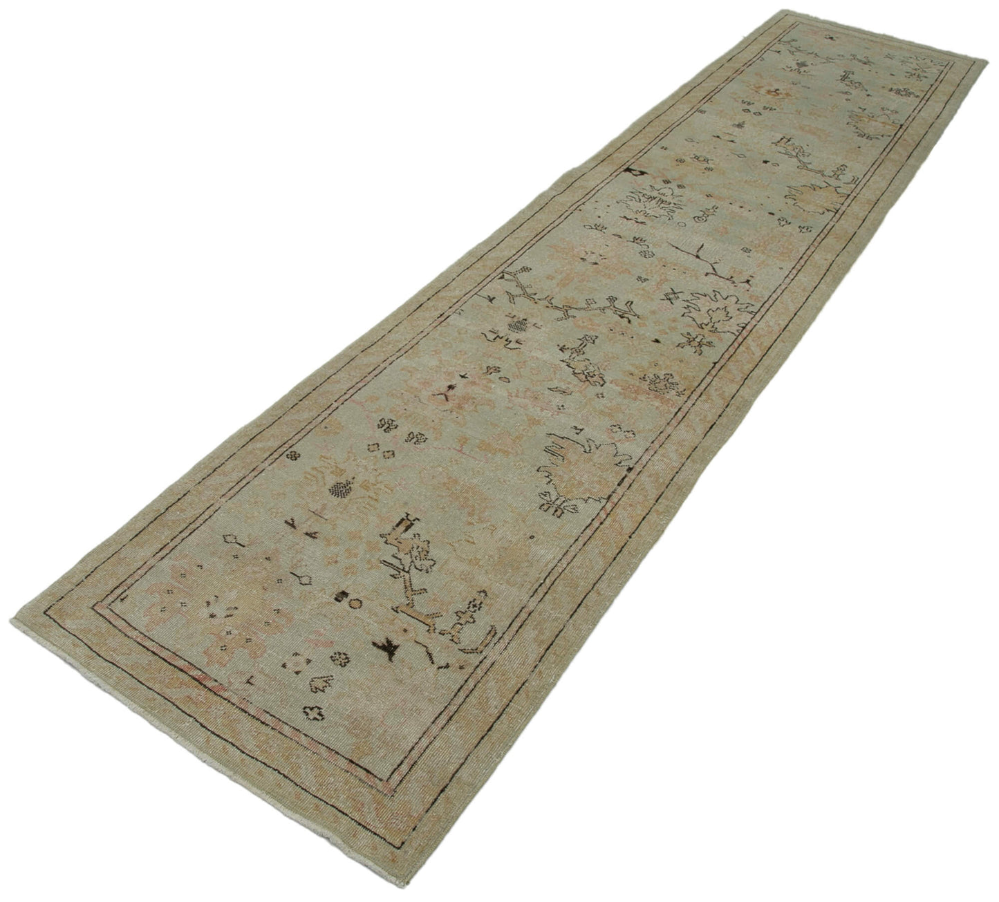 3x12 Beige Oushak Runner Rug - 33869