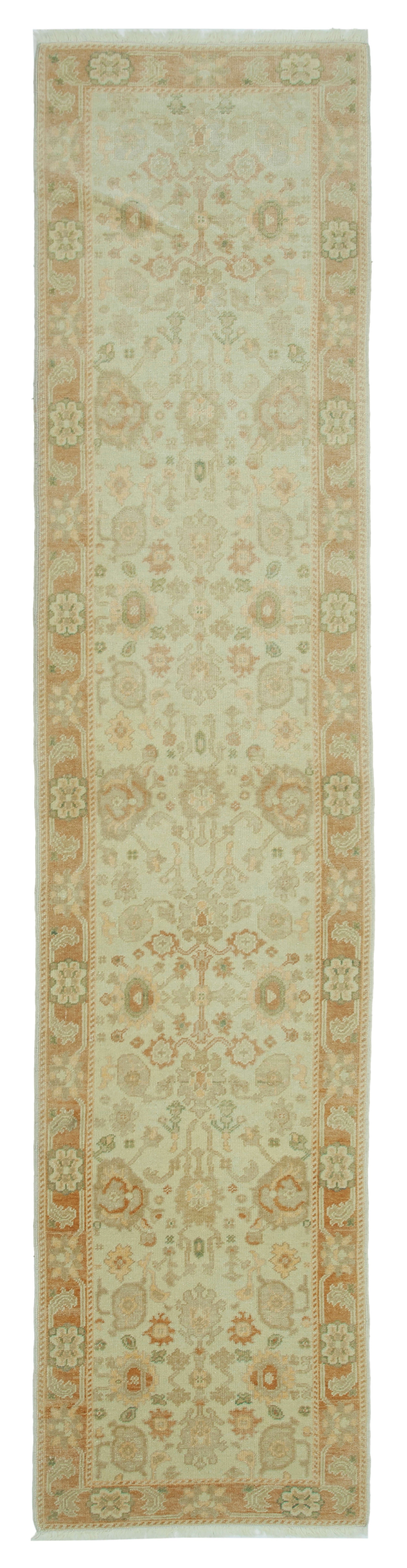 3x12 Beige Oushak Runner Rug - 33886