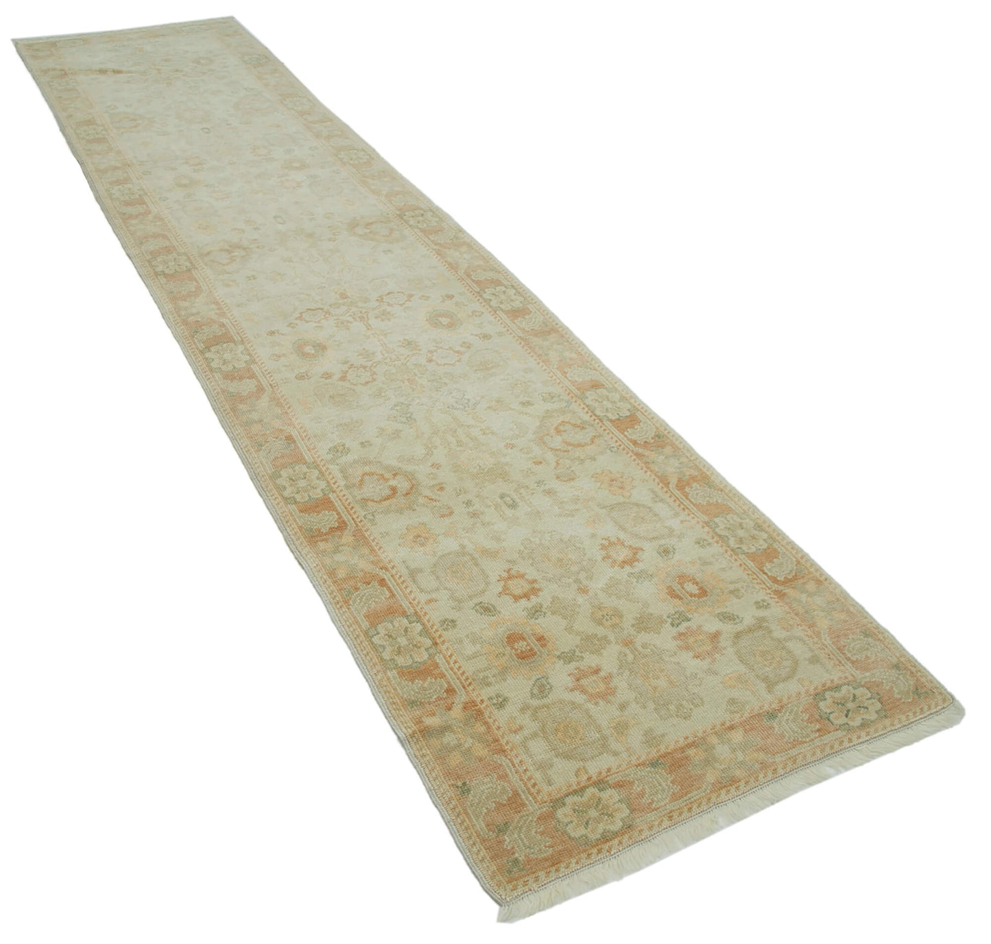 3x12 Beige Oushak Runner Rug - 33886