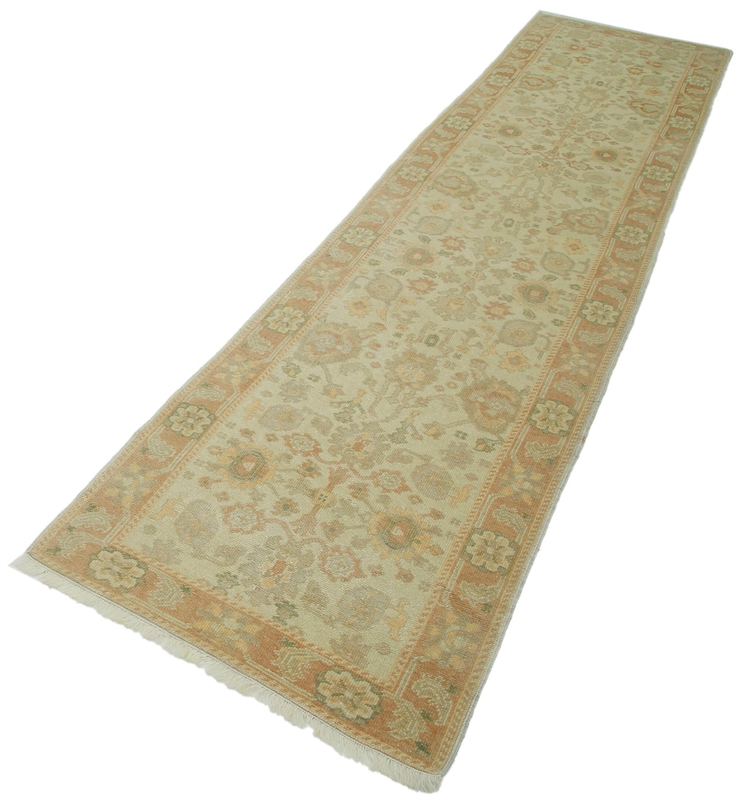 3x12 Beige Oushak Runner Rug - 33886