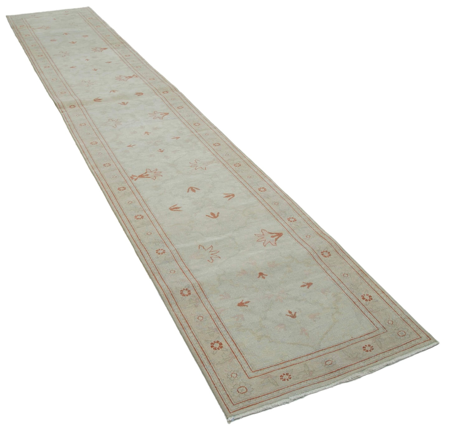 2x14 Beige Oushak Runner Rug - 33889