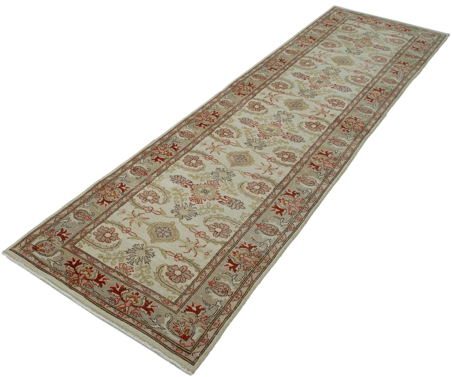 2x10 Beige Oushak Runner Rug - 33904