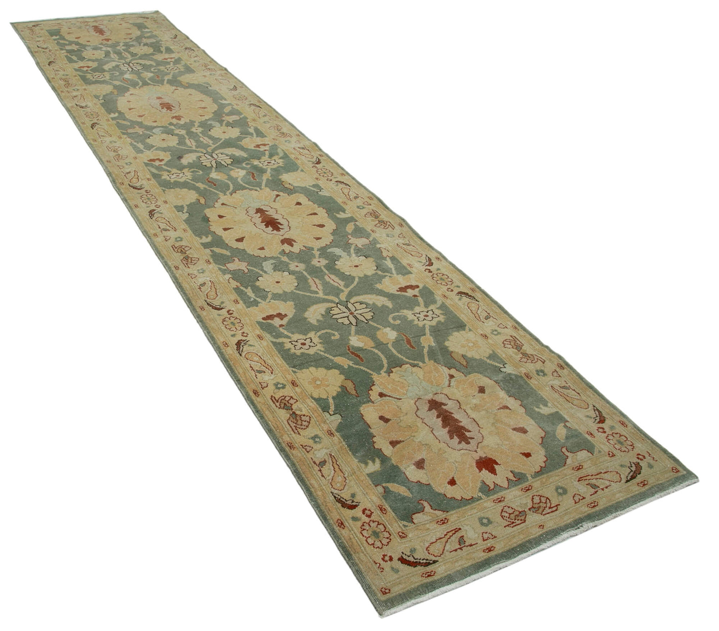 3x12 Beige Oushak Runner Rug - 33911