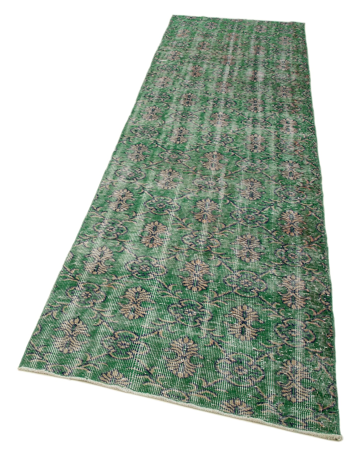 3x10 Green Overdyed Runner Rug - 34163