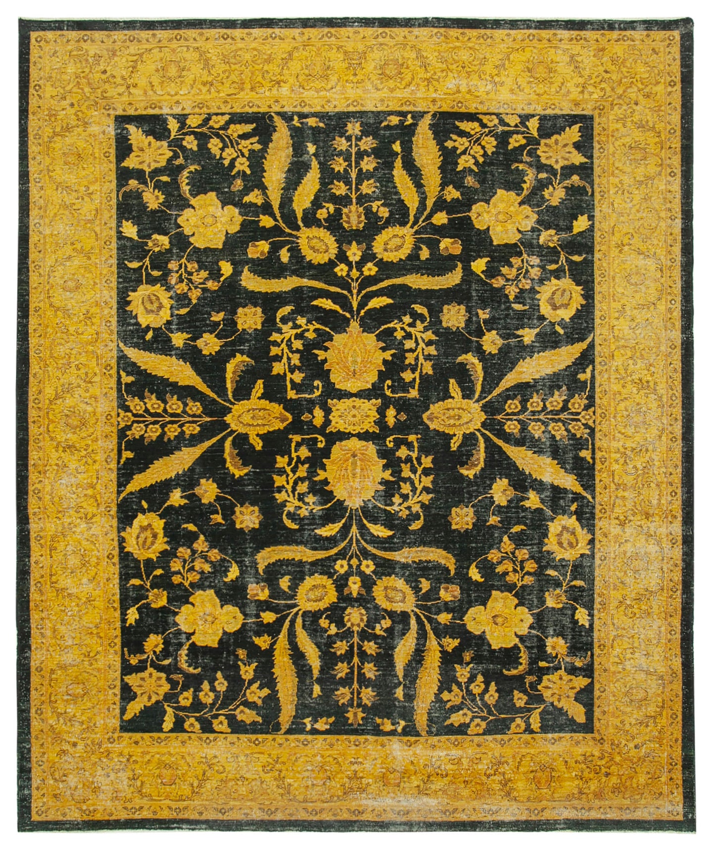 9x11 Yellow Oushak Rug - 34362