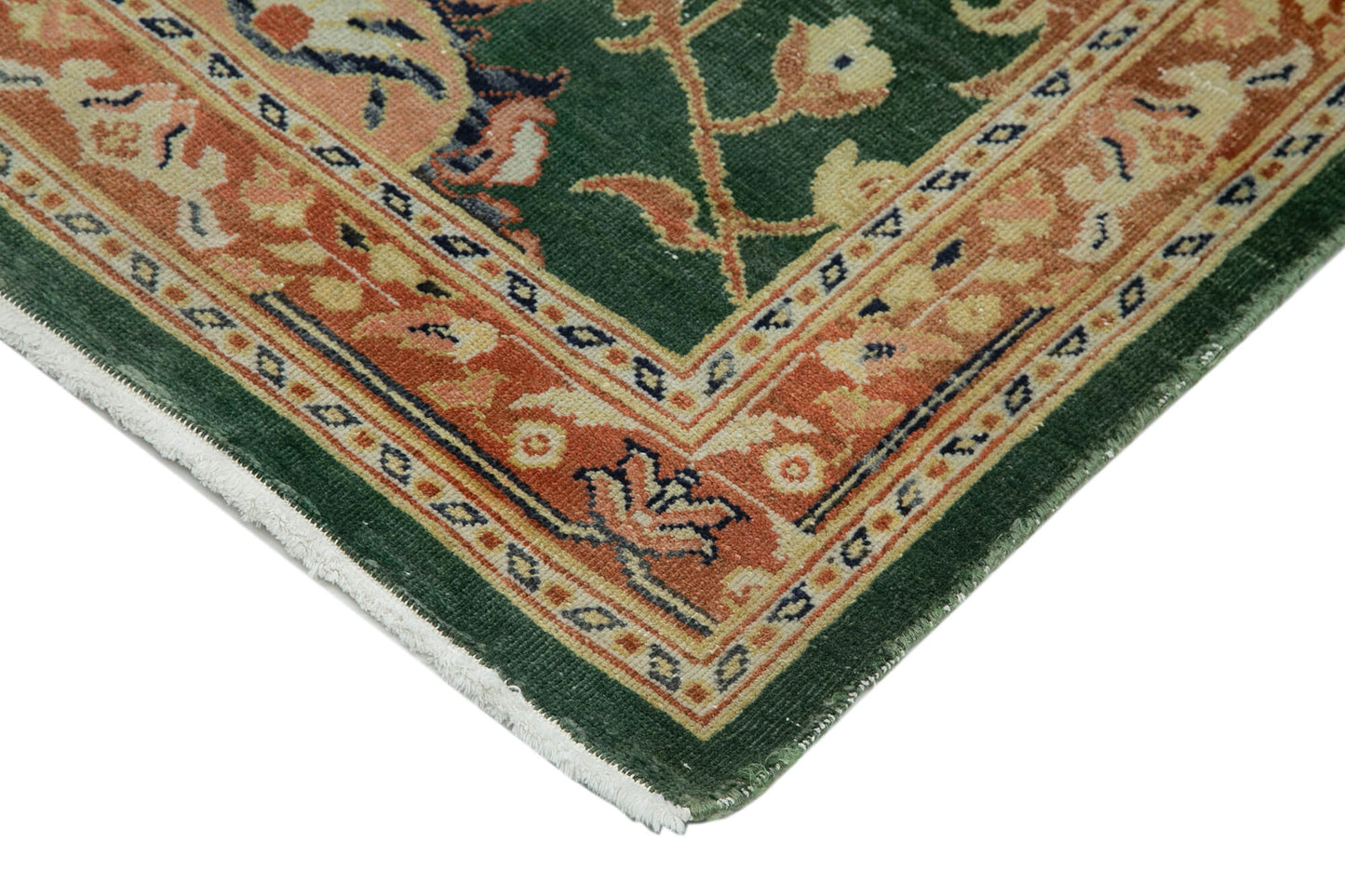 3x18 Green Oushak Runner Rug - 34386