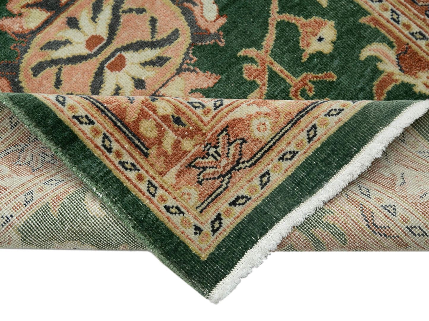 3x18 Green Oushak Runner Rug - 34386