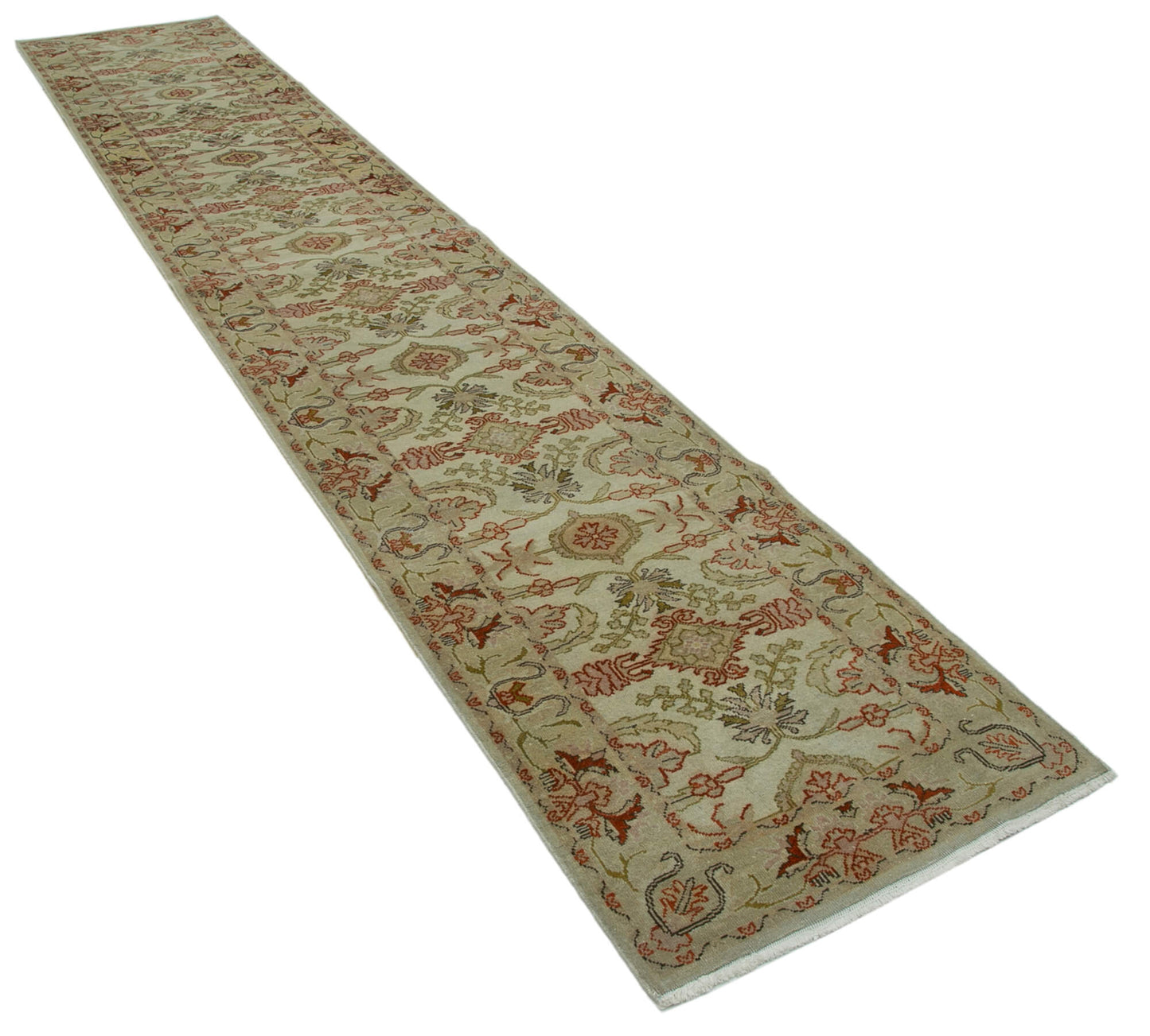 2x14 Beige Oushak Runner Rug - 34390