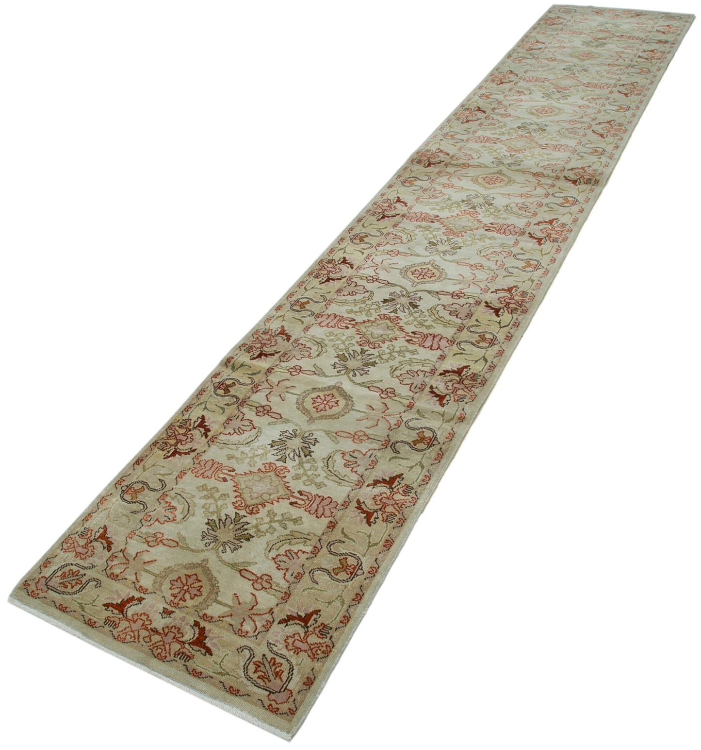 2x14 Beige Oushak Runner Rug - 34390