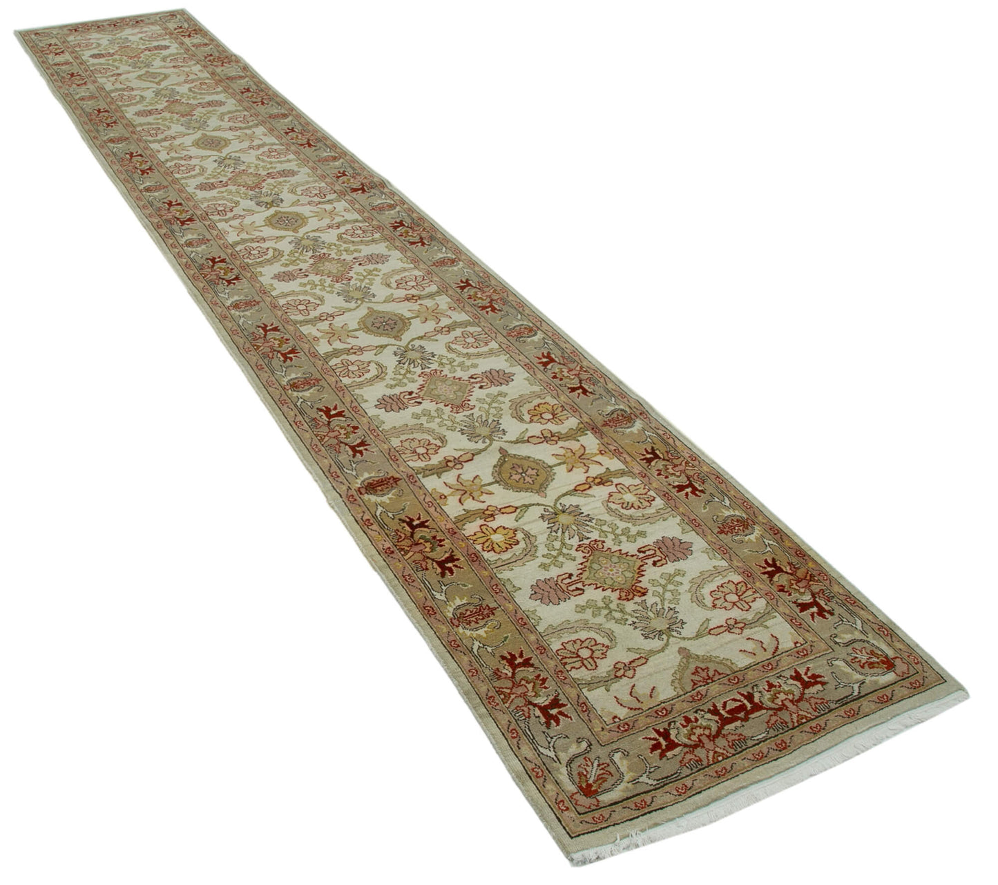 2x14 Beige Oushak Runner Rug - 34391