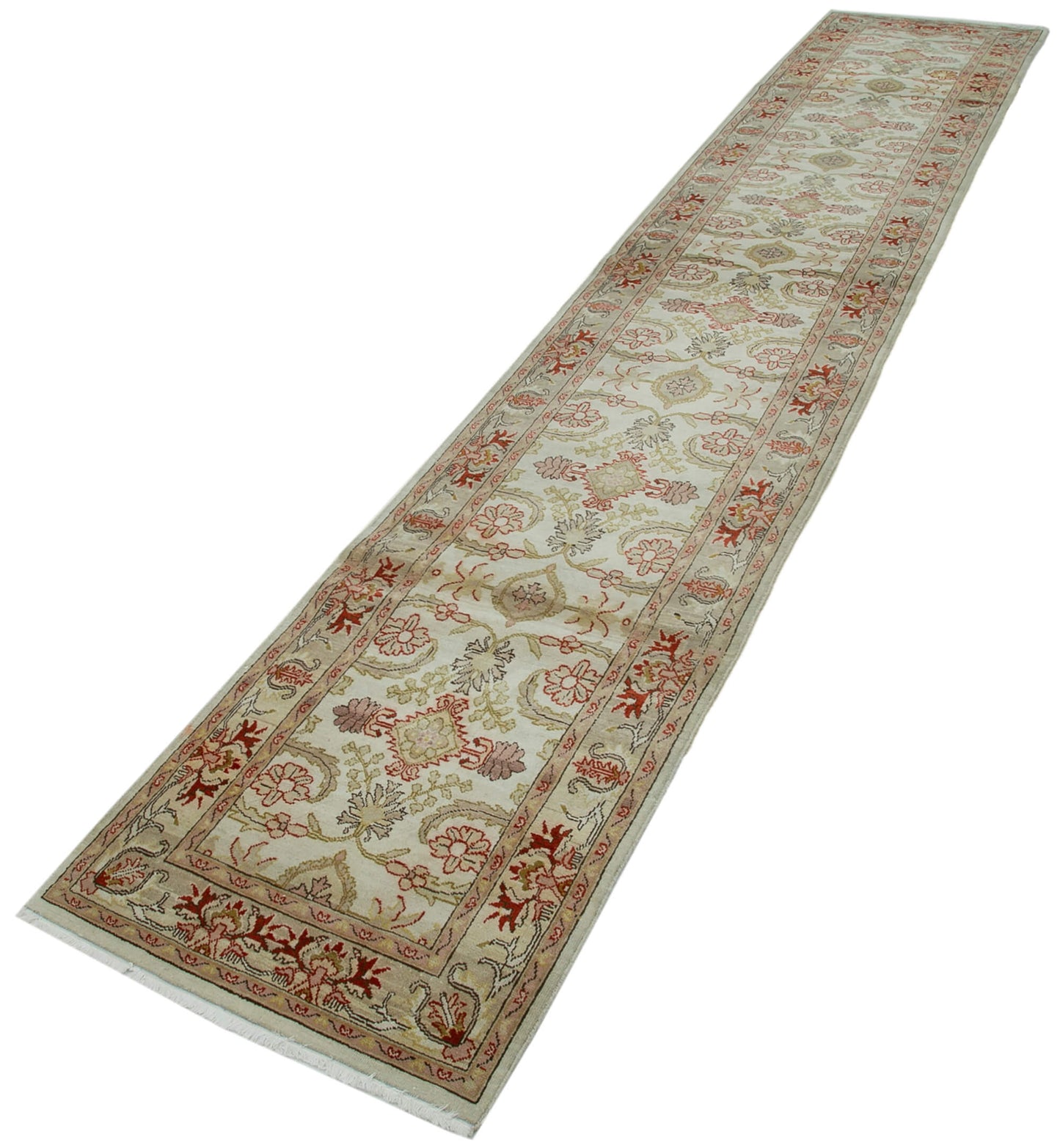 2x14 Beige Oushak Runner Rug - 34391