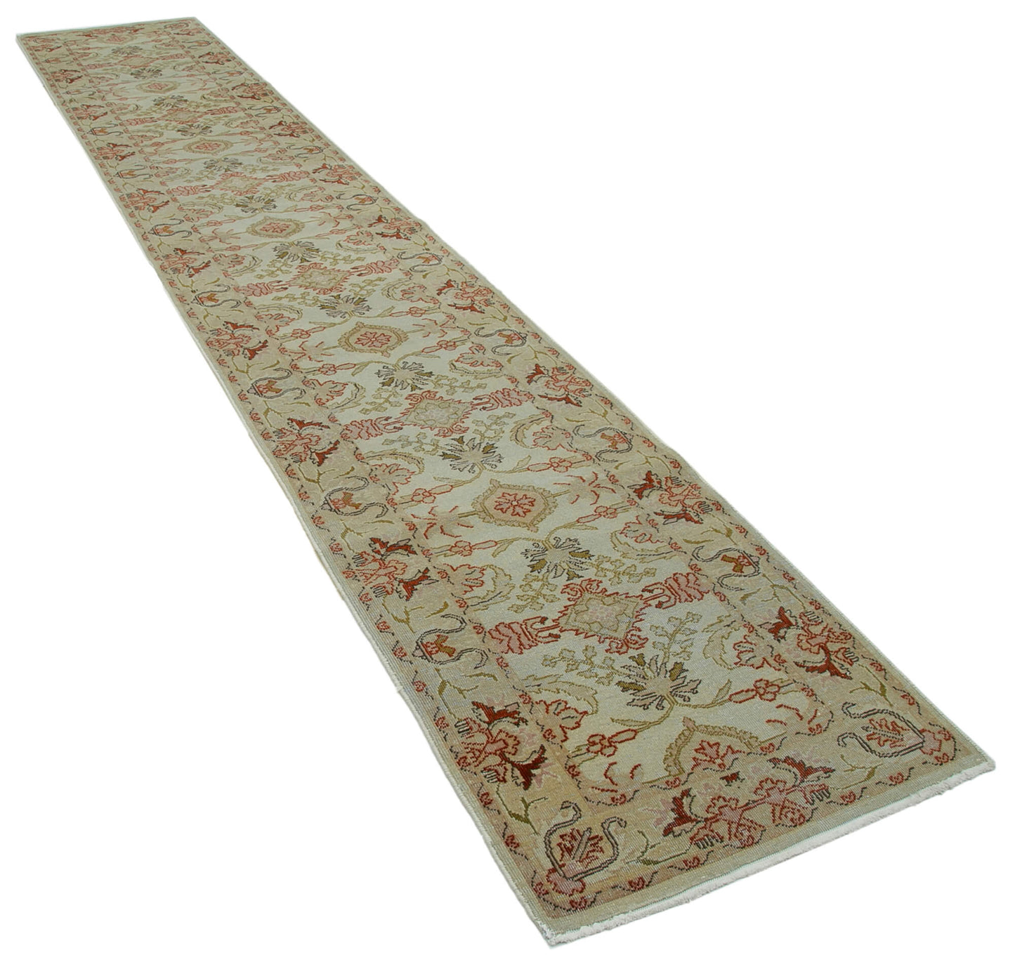 2x14 Beige Oushak Runner Rug - 34393