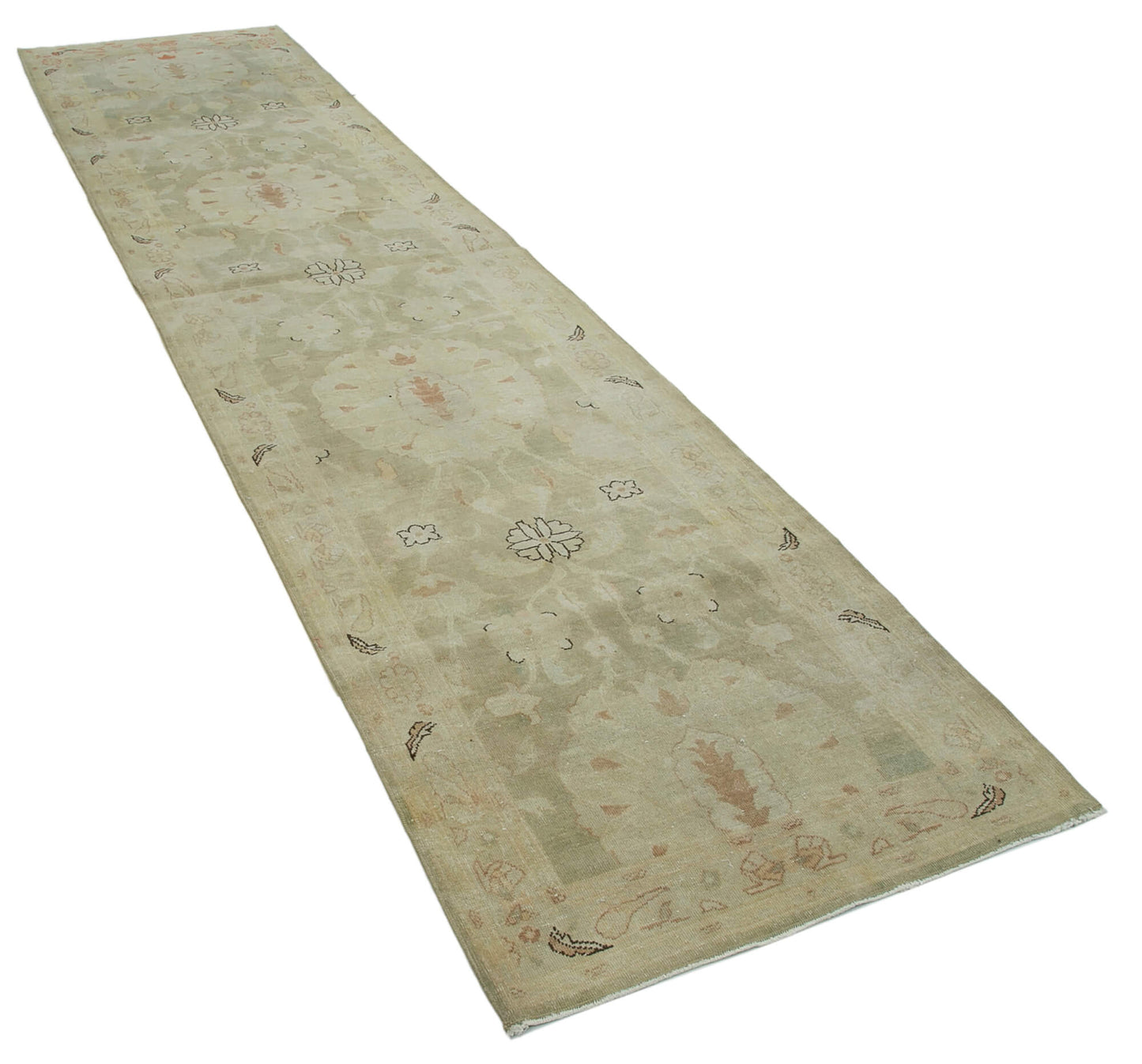 3x12 Beige Oushak Runner Rug - 34401