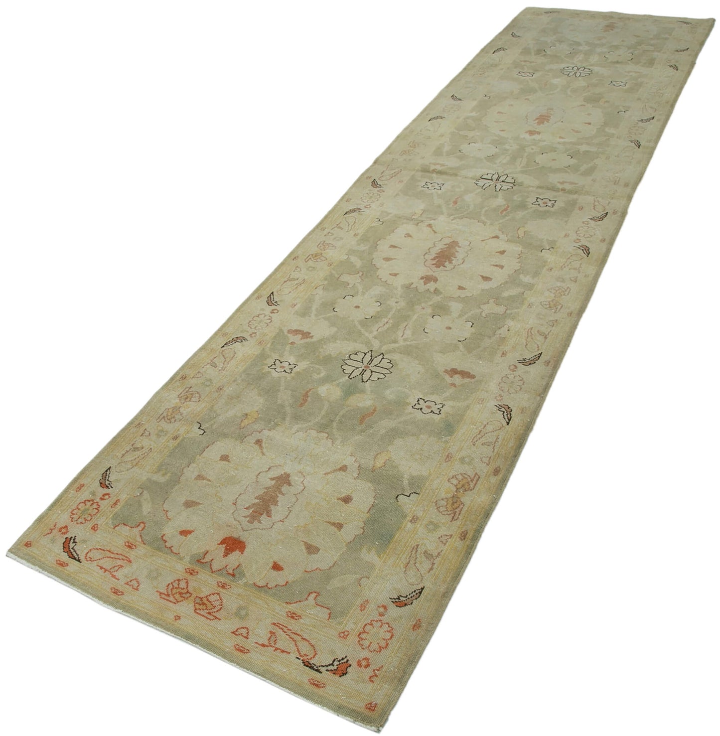 3x12 Beige Oushak Runner Rug - 34401