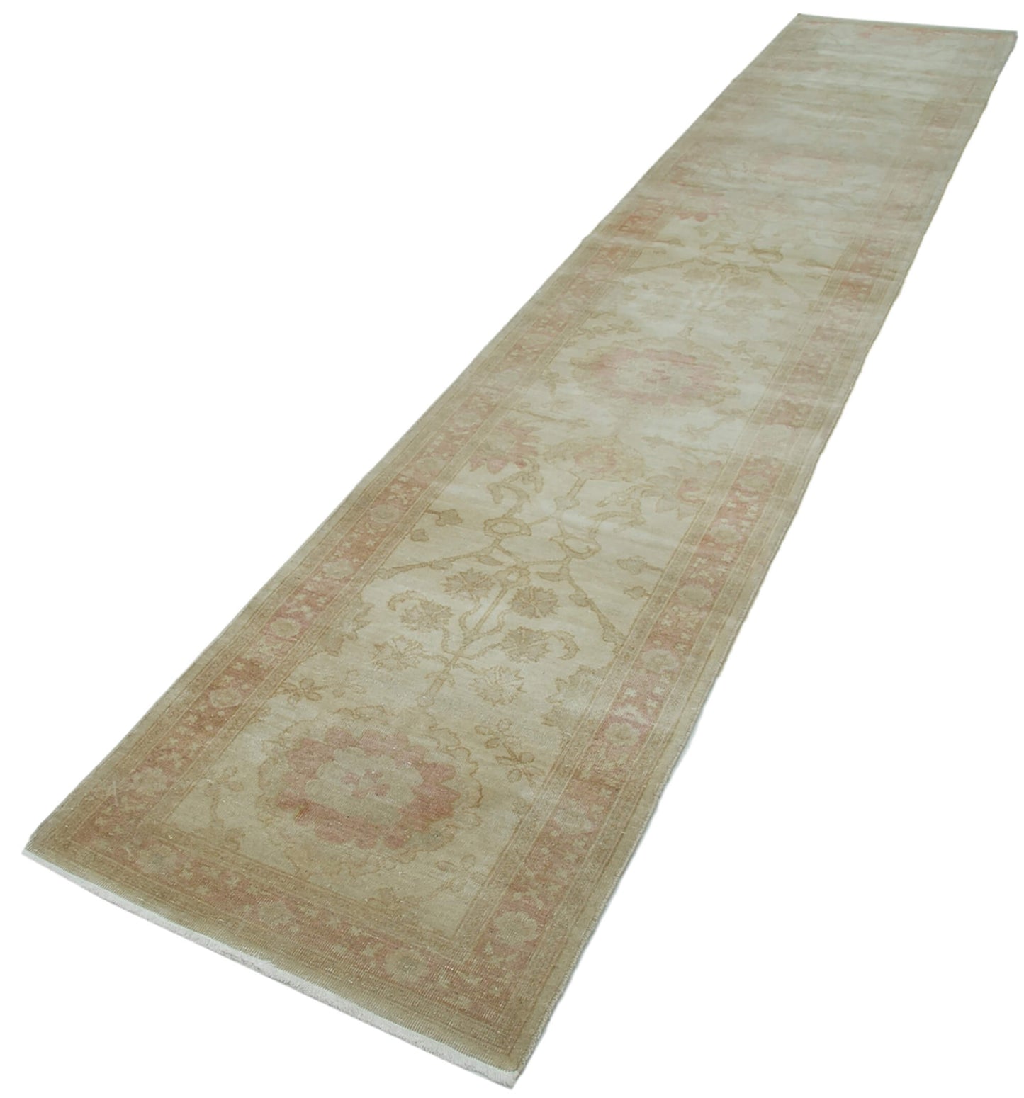 2x13 Beige Oushak Runner Rug - 34408