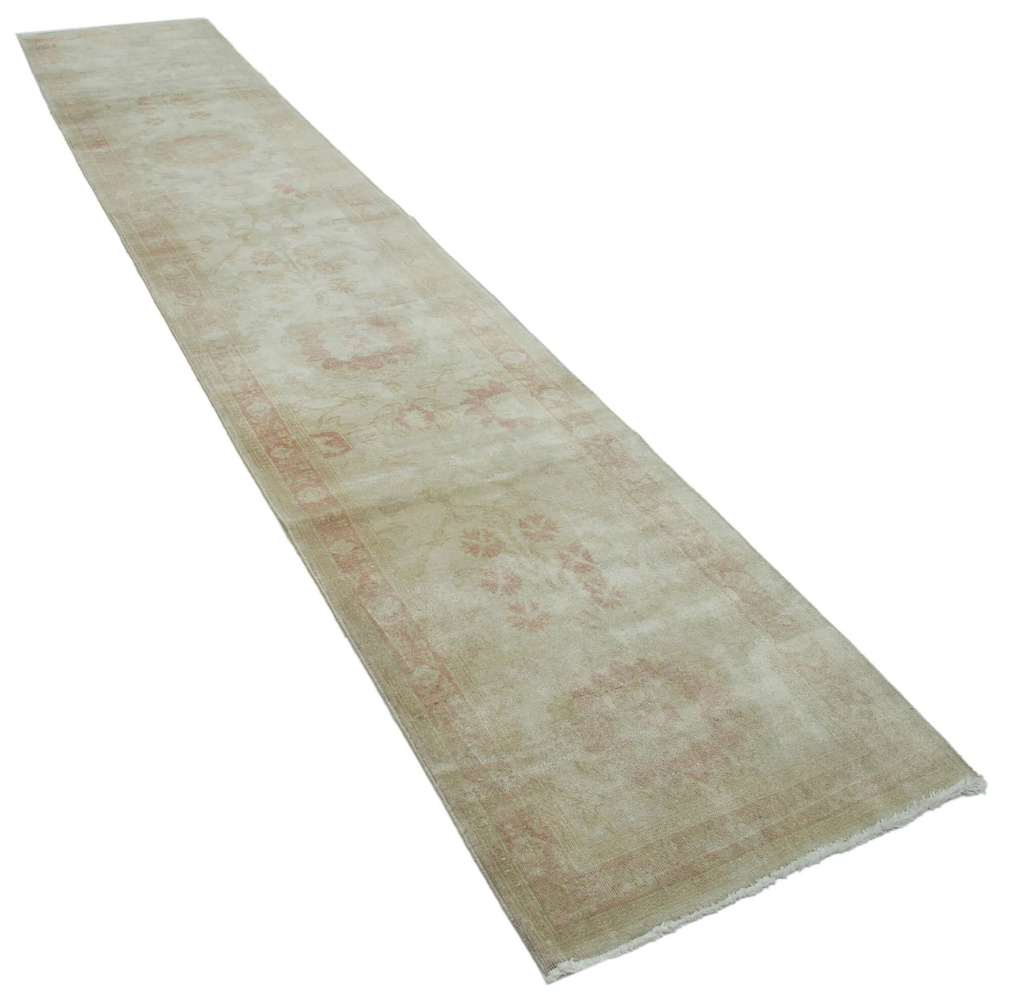 3x14 Beige Oushak Runner Rug - 34415