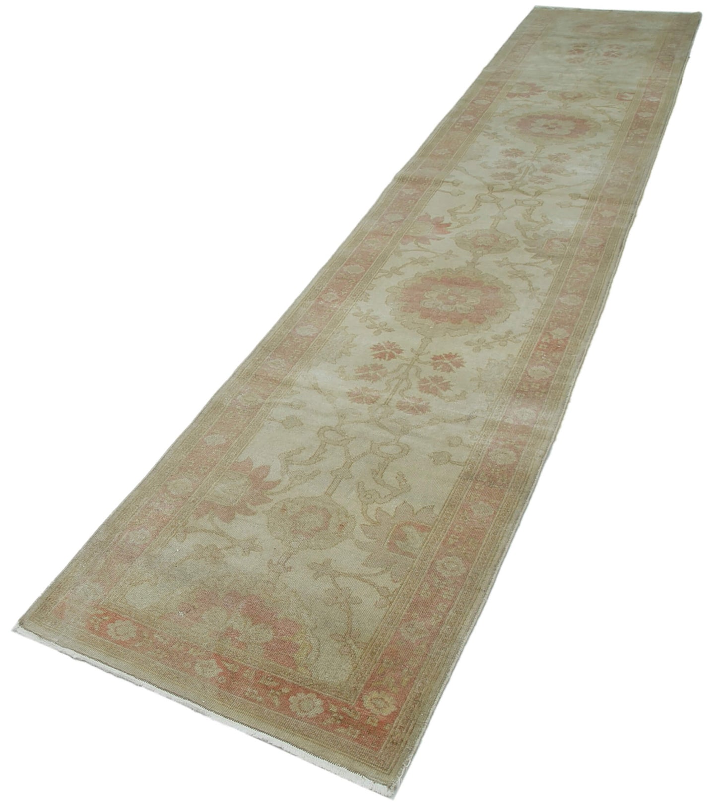 3x14 Beige Oushak Runner Rug - 34415