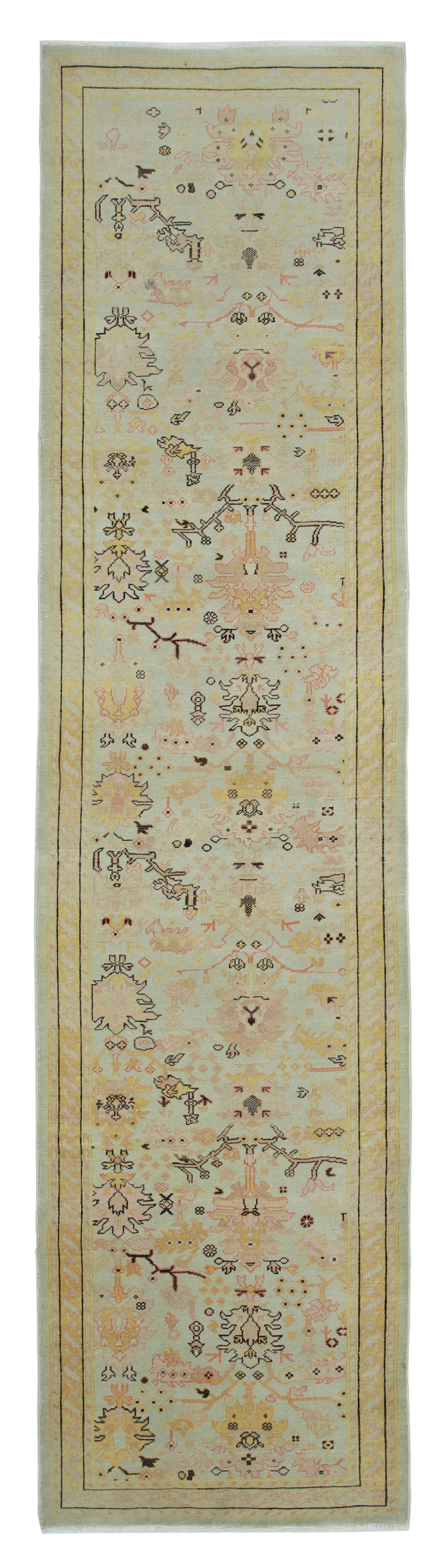 3x12 Beige Oushak Runner Rug - 34425