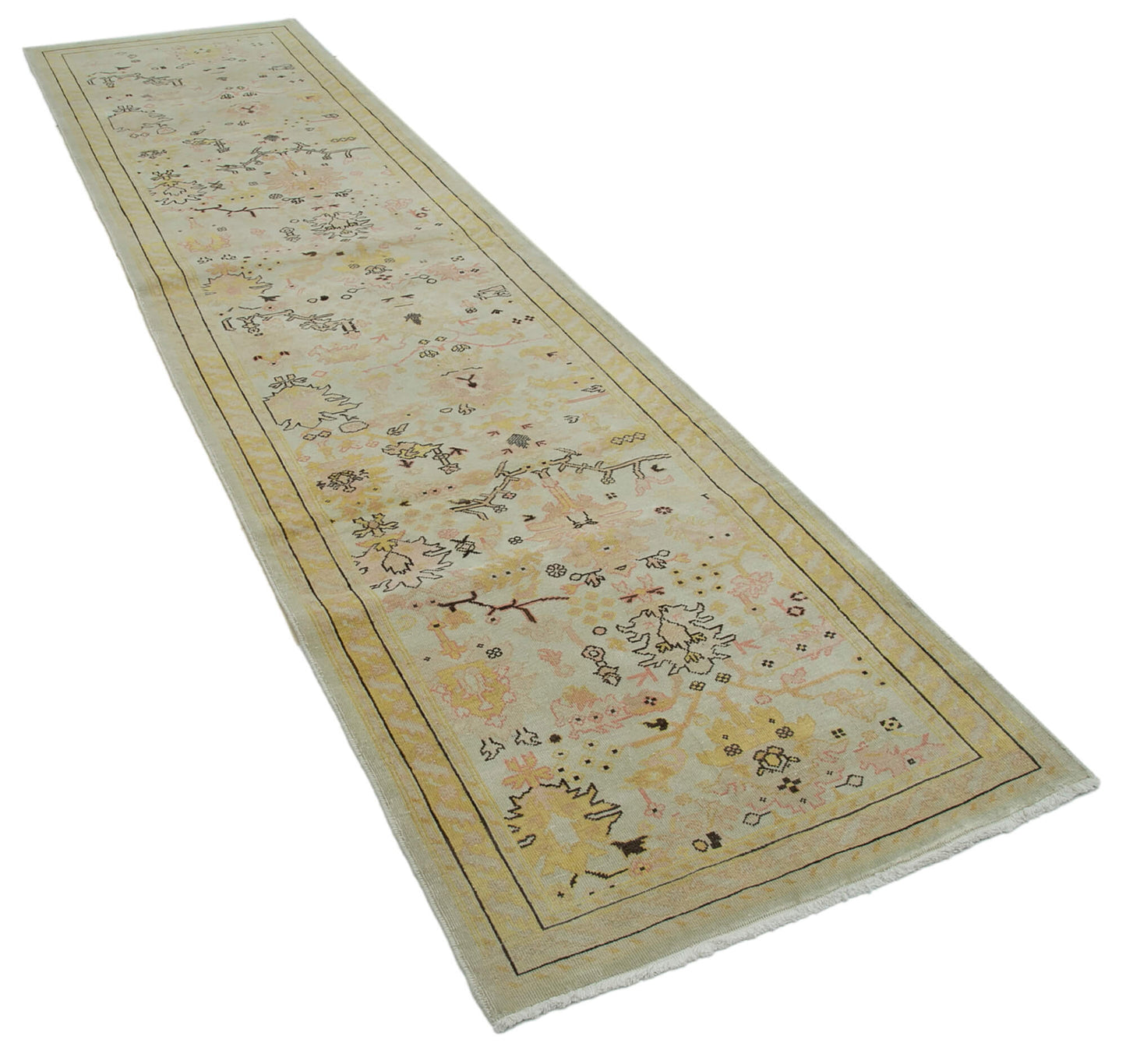 3x12 Beige Oushak Runner Rug - 34425