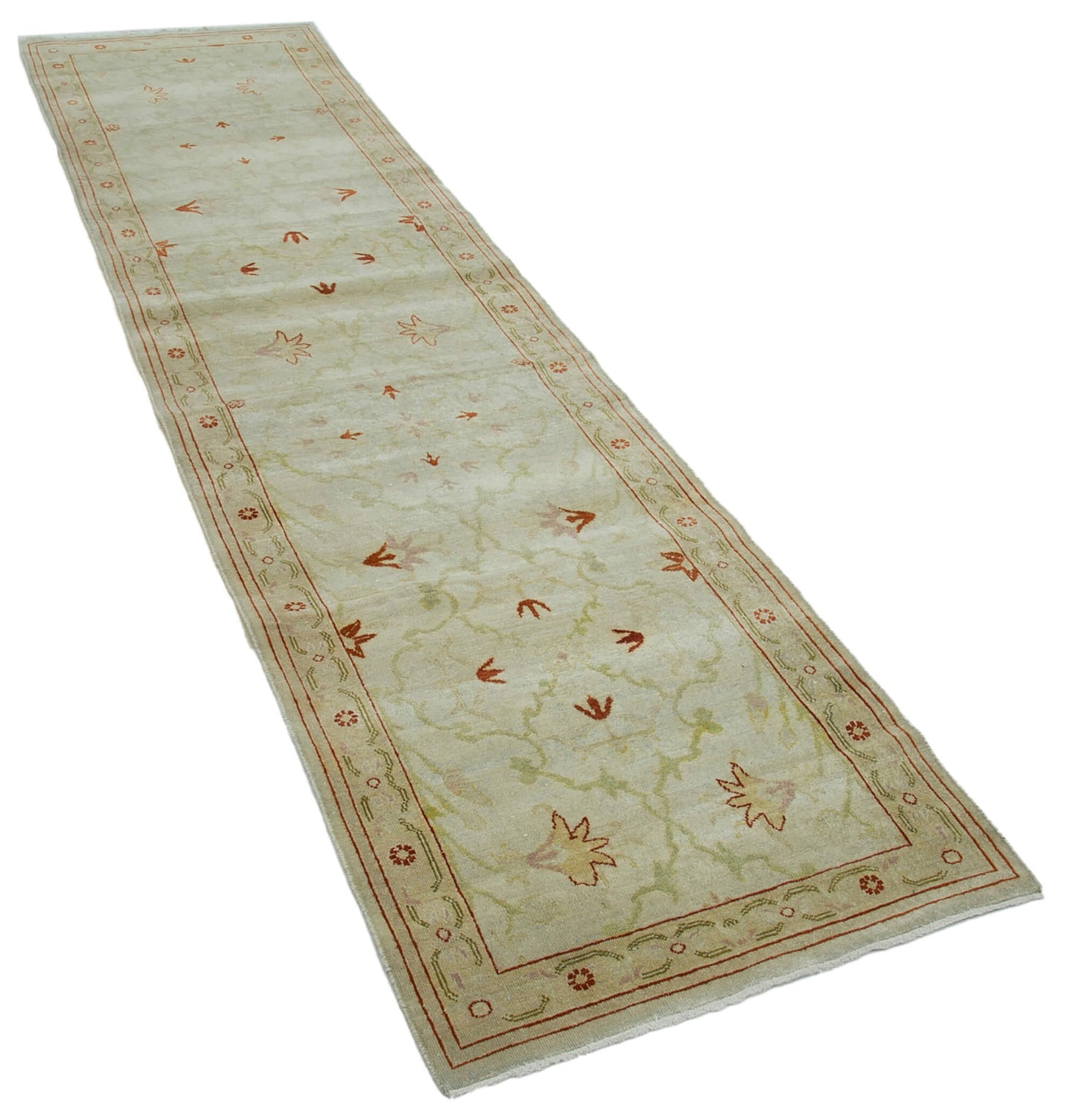 3x10 Beige Oushak Runner Rug - 34426