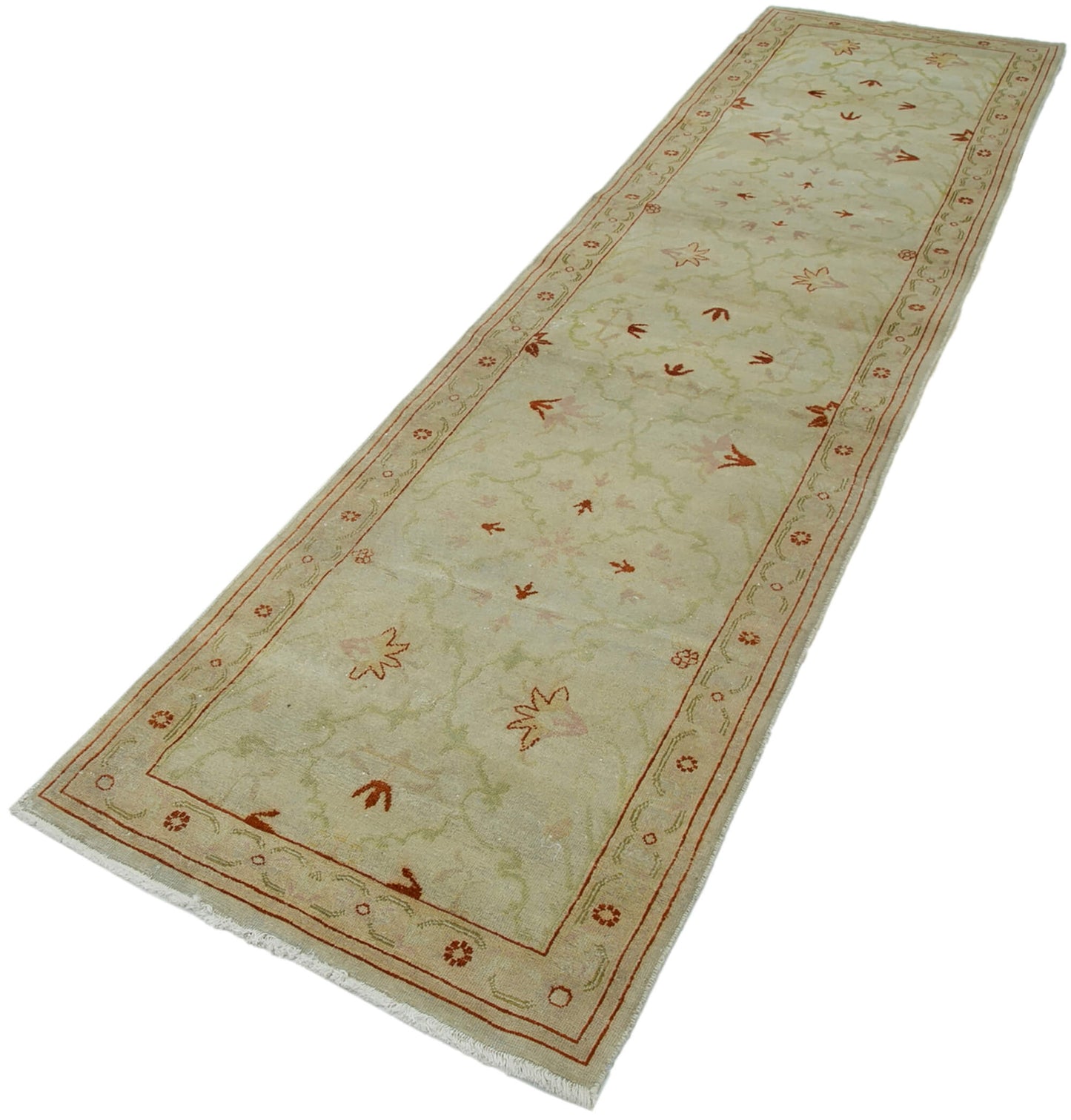 3x10 Beige Oushak Runner Rug - 34426