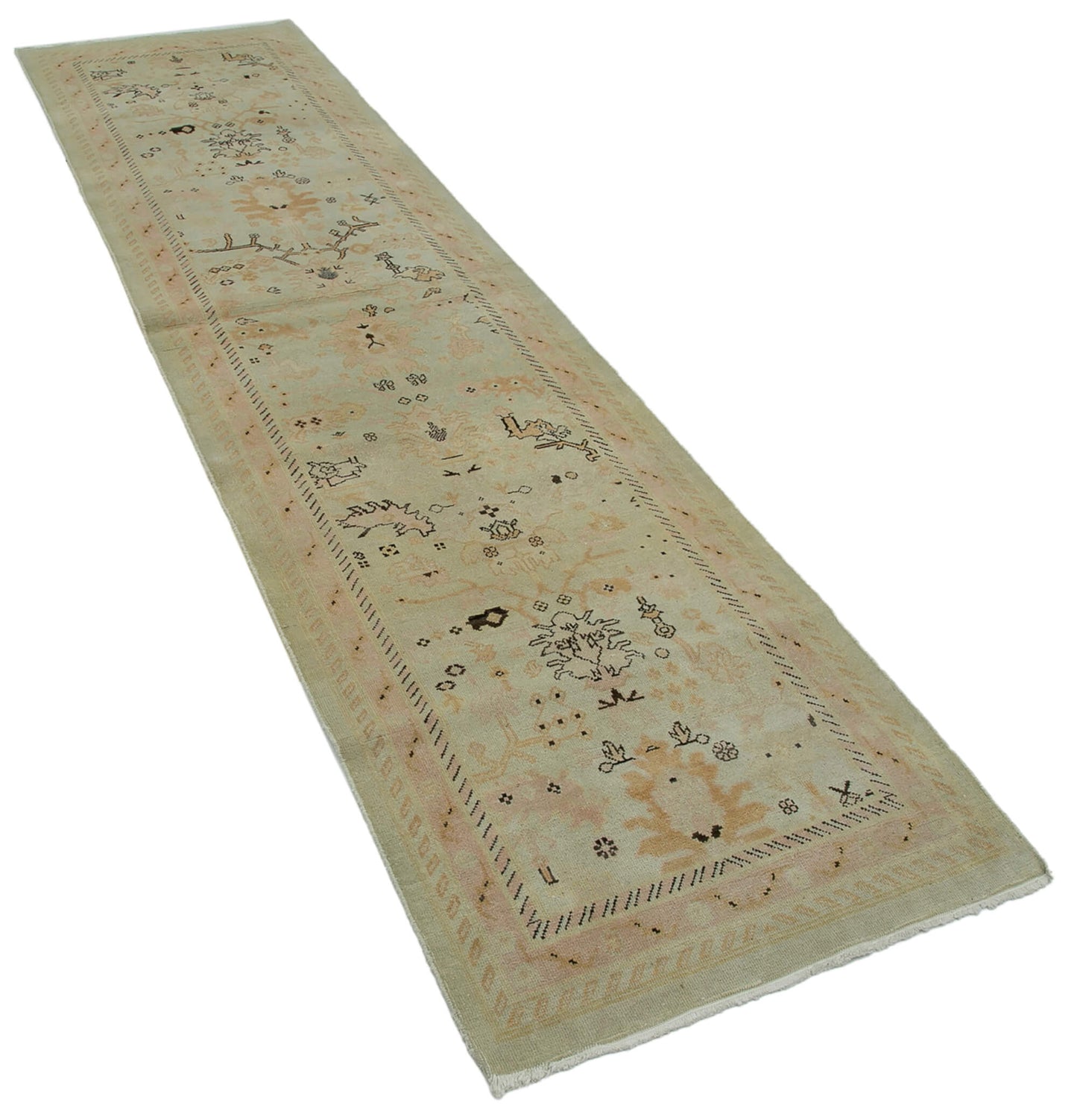 3x10 Beige Oushak Runner Rug - 34428