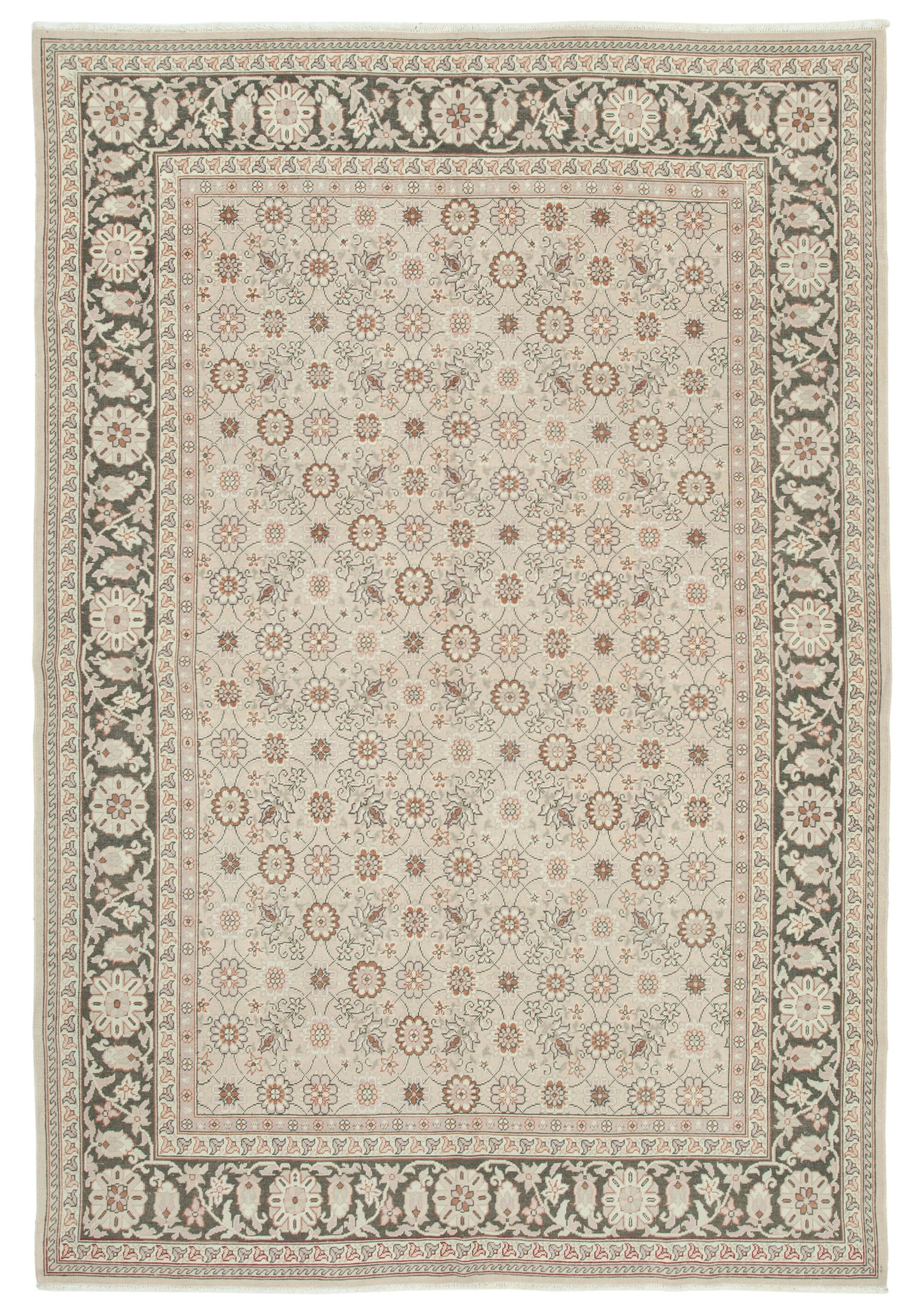 7x10 Beige Oushak Rug - 34438