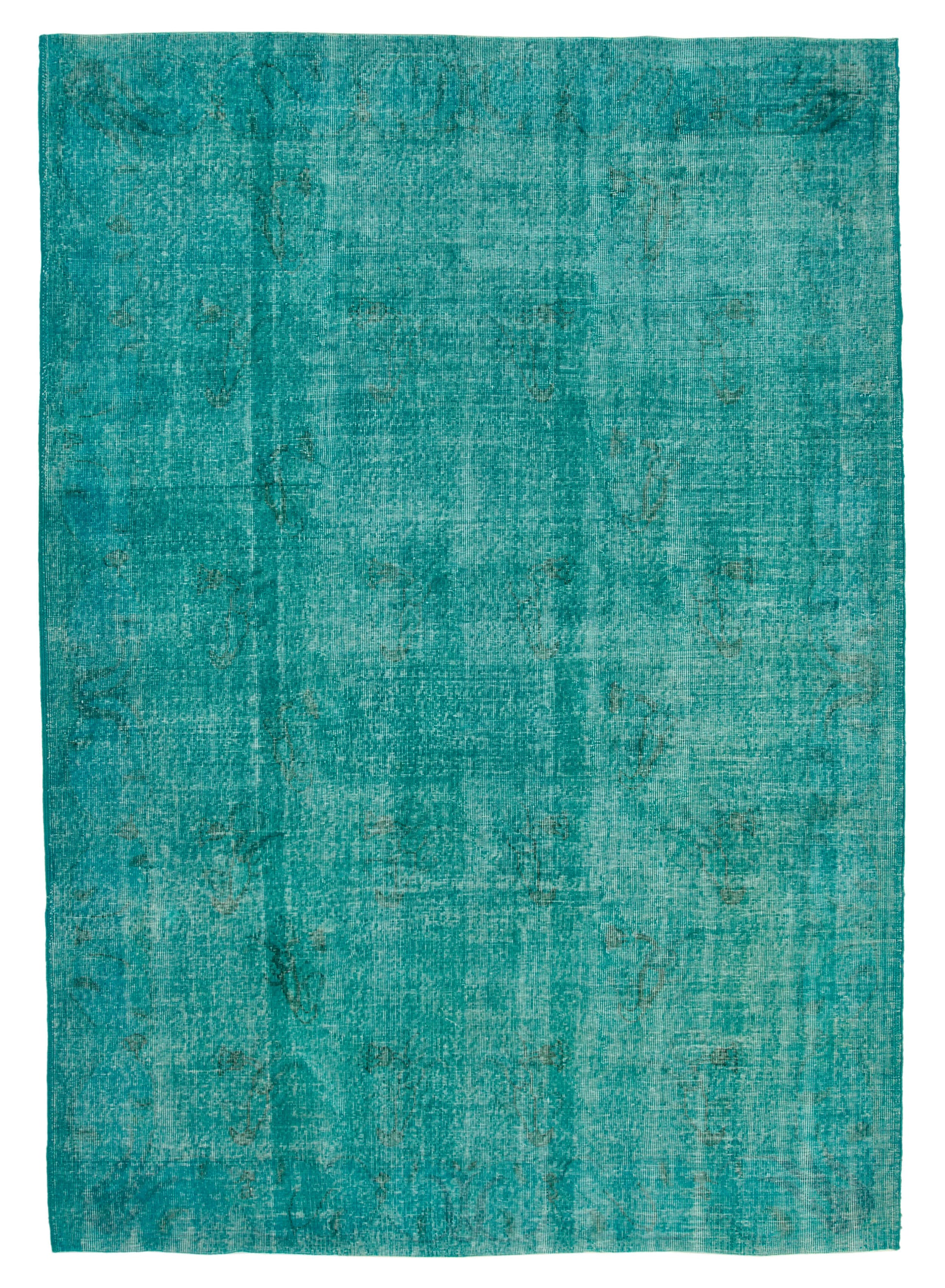 7x10 Turquoise Overdyed Rug - 34625