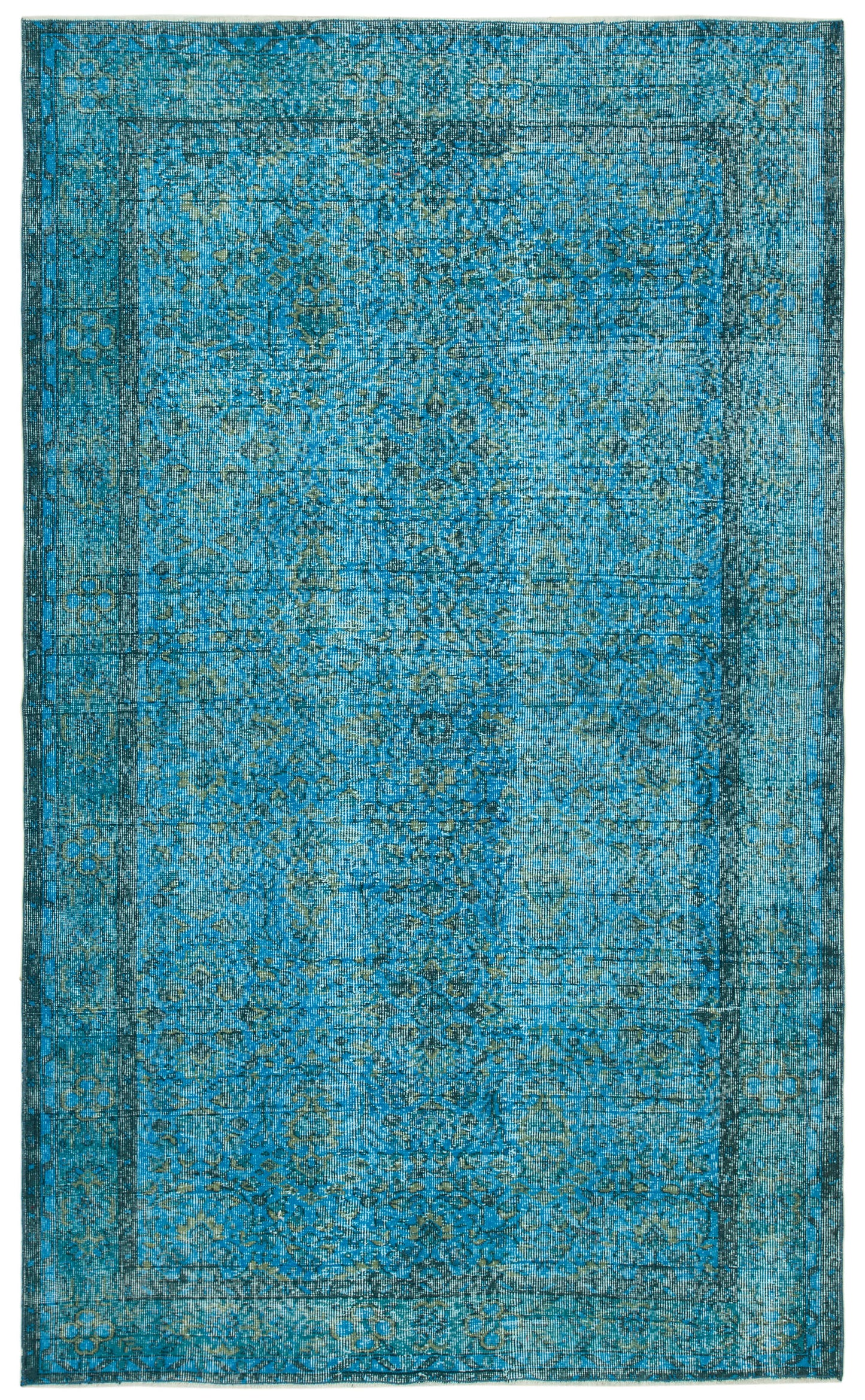 5x9 Turquoise Overdyed Rug - 34645