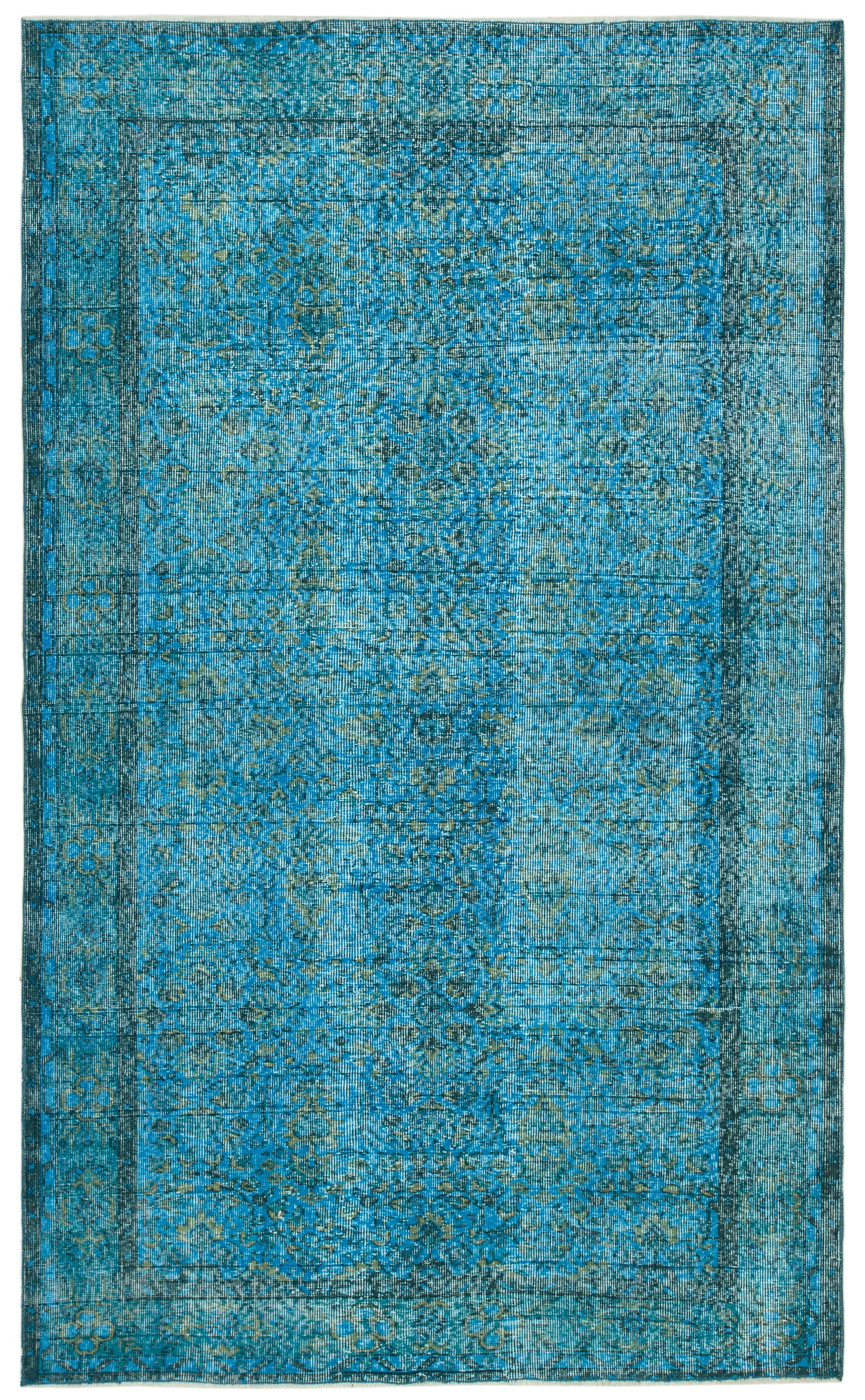 5x9 Turquoise Overdyed Rug - 34645