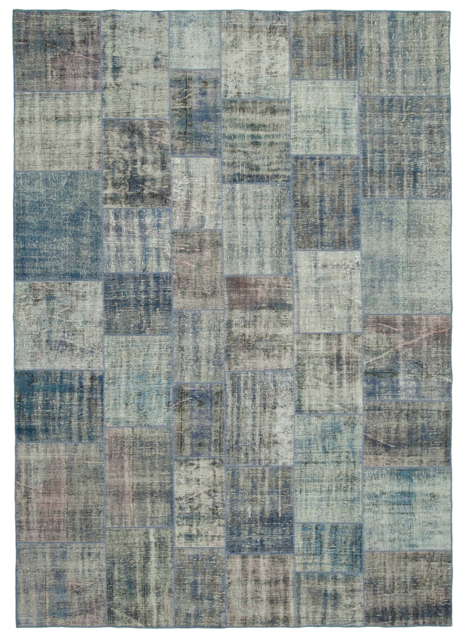 8x12 Blue Patchwork Rug- 34838