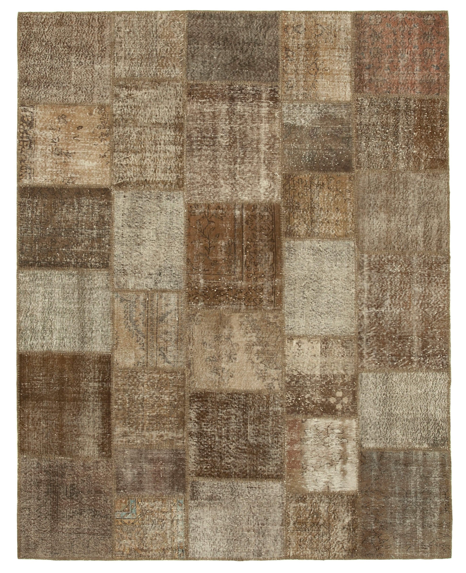 8x10 Brown Patchwork Rug - 34937