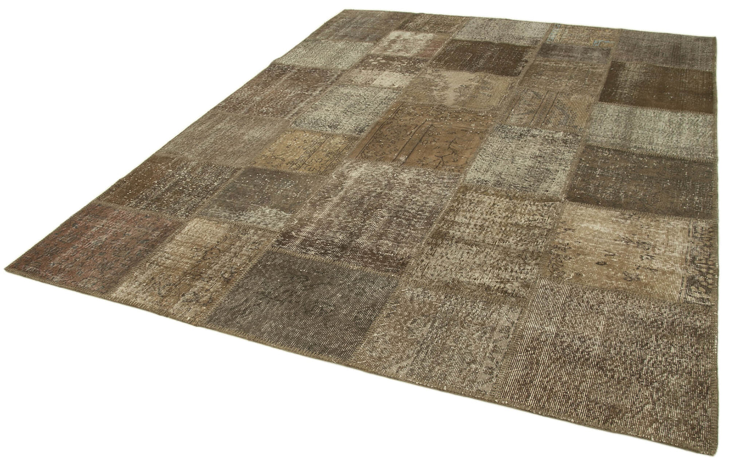 8x10 Brown Patchwork Rug - 34937