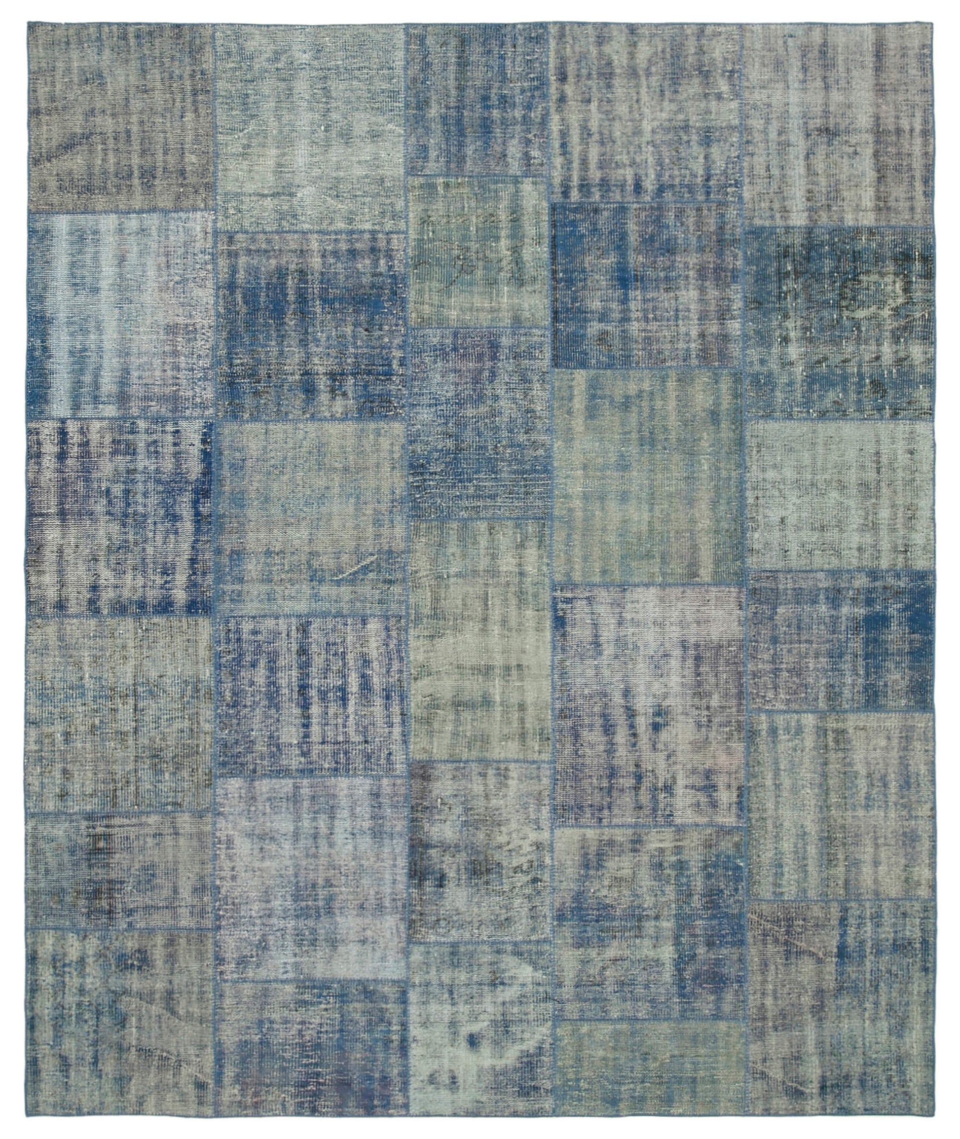 8x10 Blue Patchwork Rug - 34949