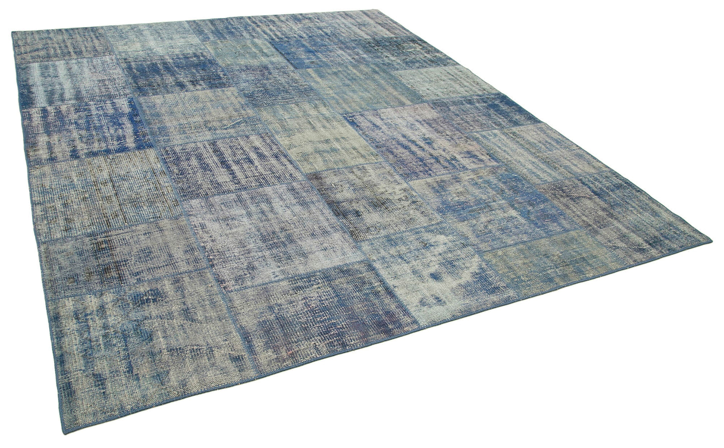 8x10 Blue Patchwork Rug - 34949