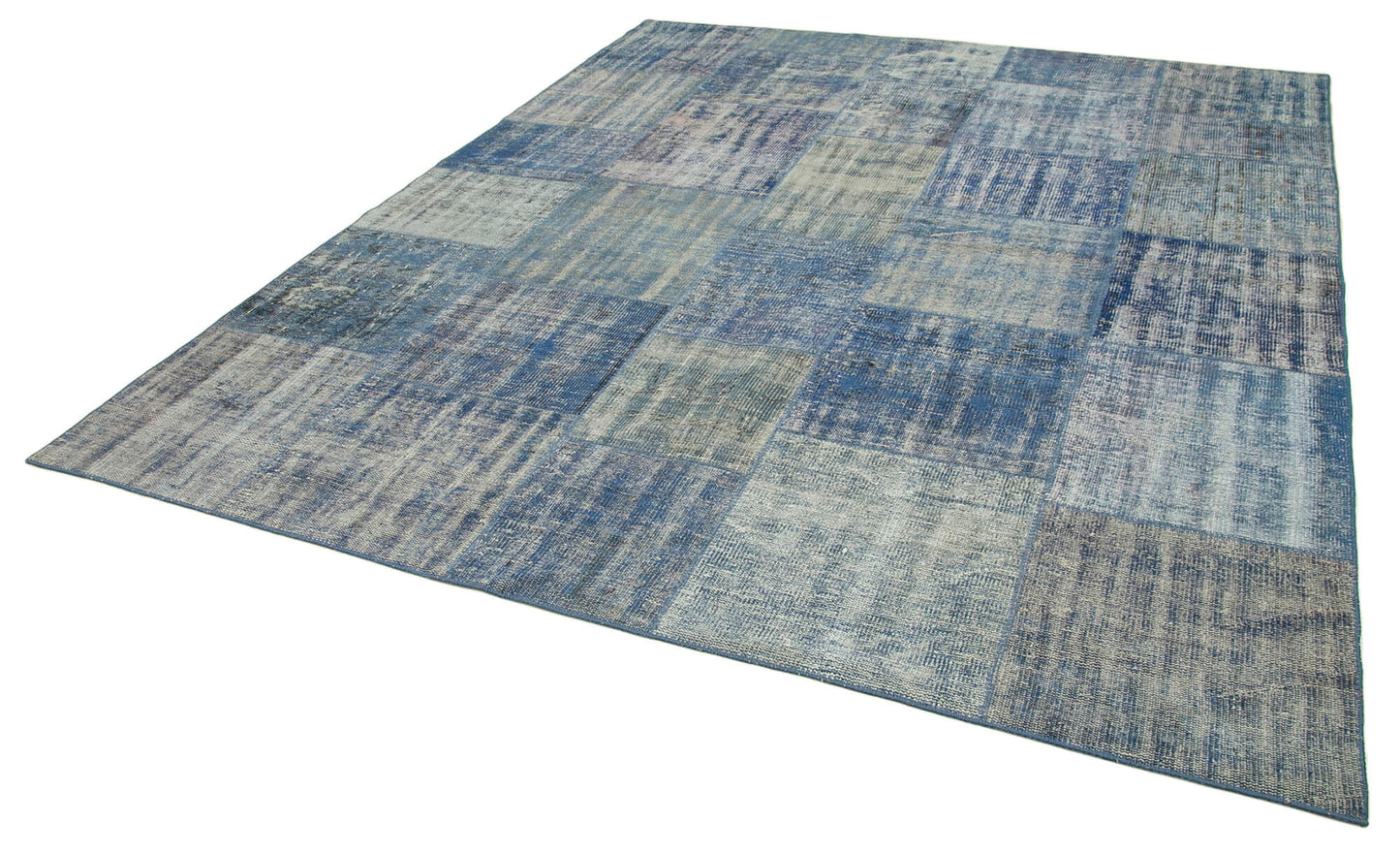 8x10 Blue Patchwork Rug - 34949