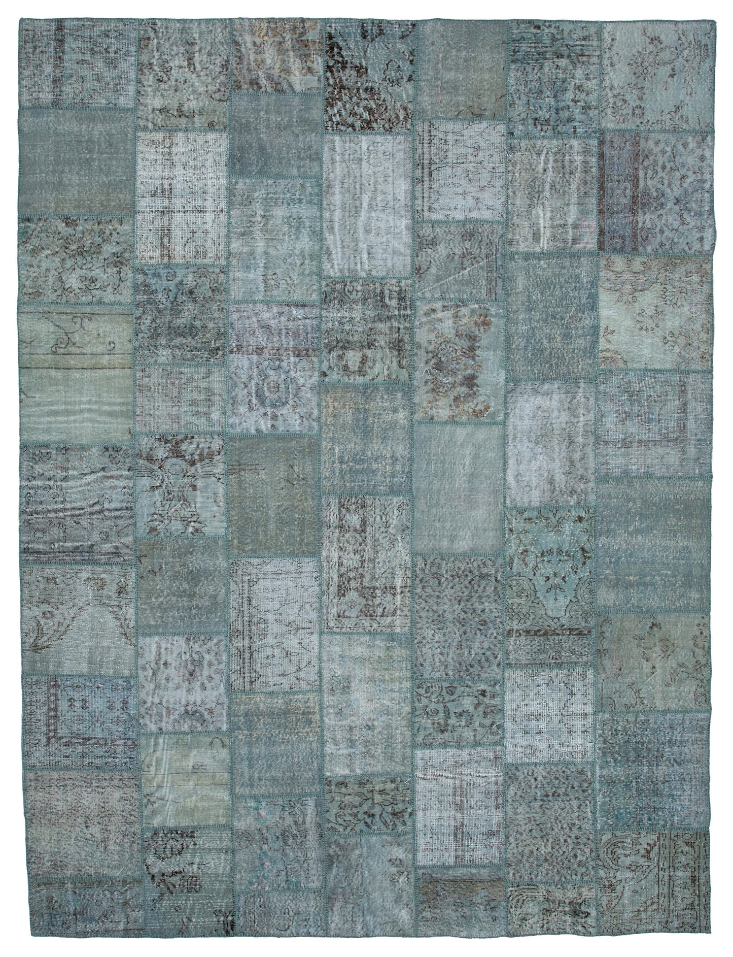 10x13 Blue Patchwork Rug - 34953