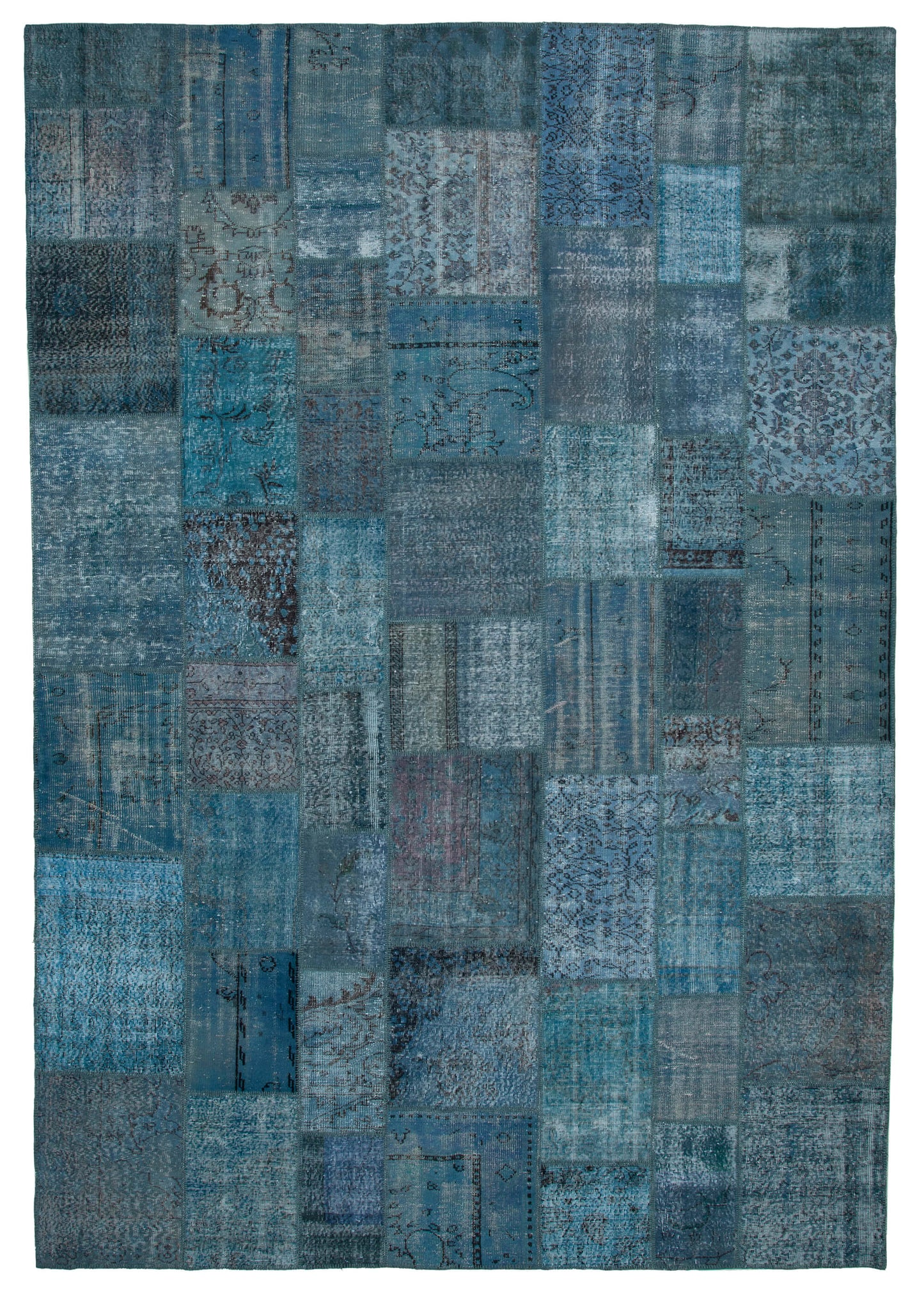 10x14 Blue Patchwork Rug - 34960