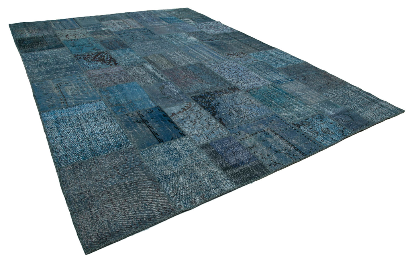 10x14 Blue Patchwork Rug - 34960