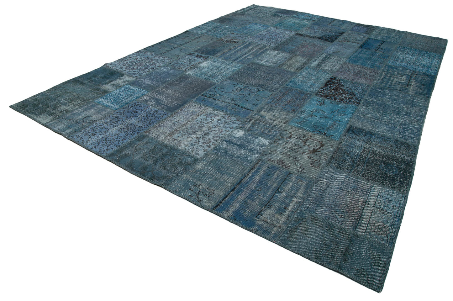 10x14 Blue Patchwork Rug - 34960