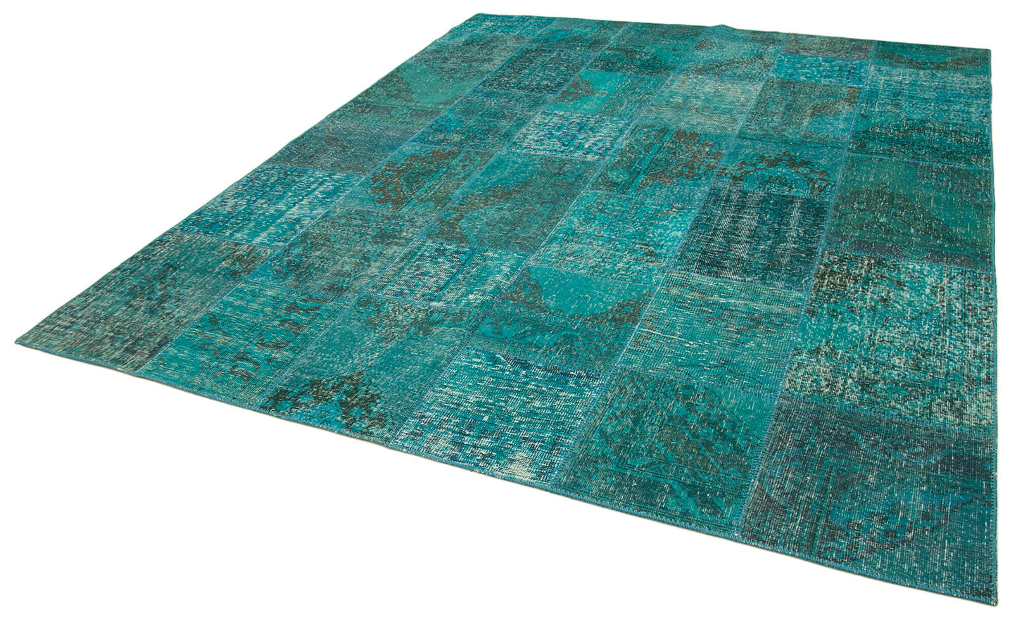 8x10 Turquoise Patchwork Rug - 35177