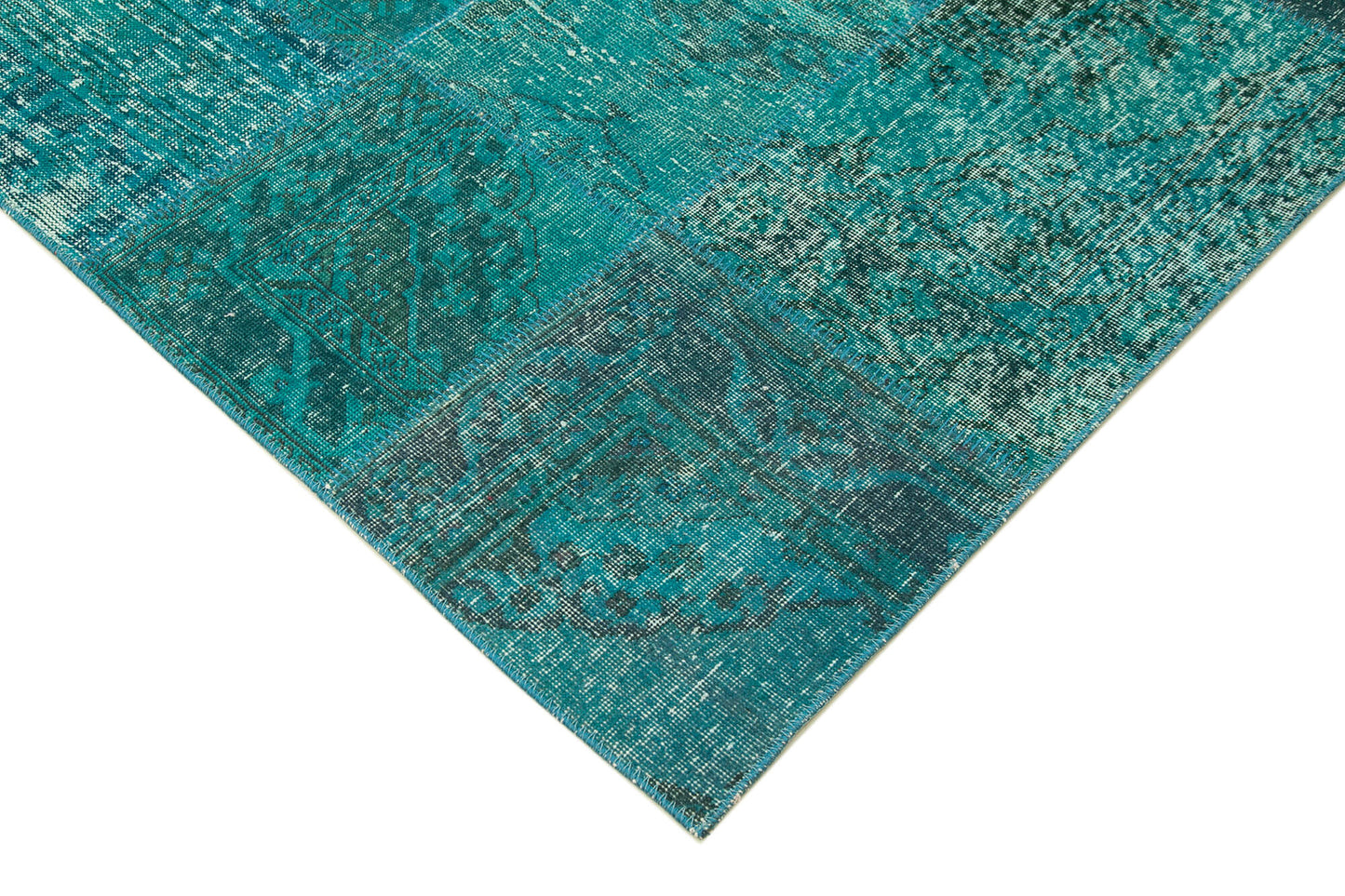 8x10 Turquoise Patchwork Rug - 35177