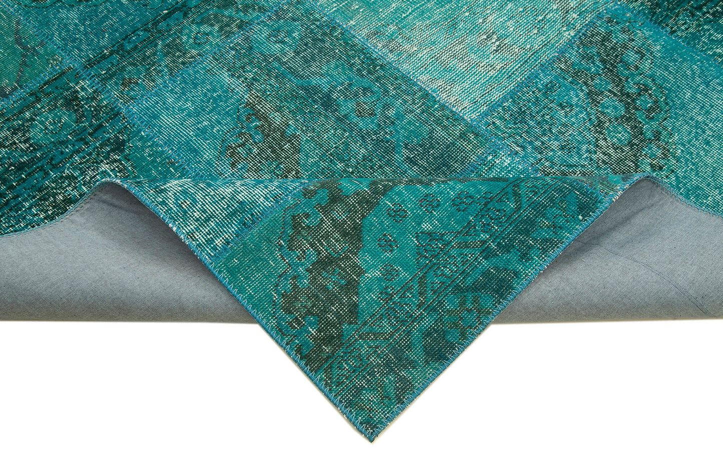 8x10 Turquoise Patchwork Rug - 35177