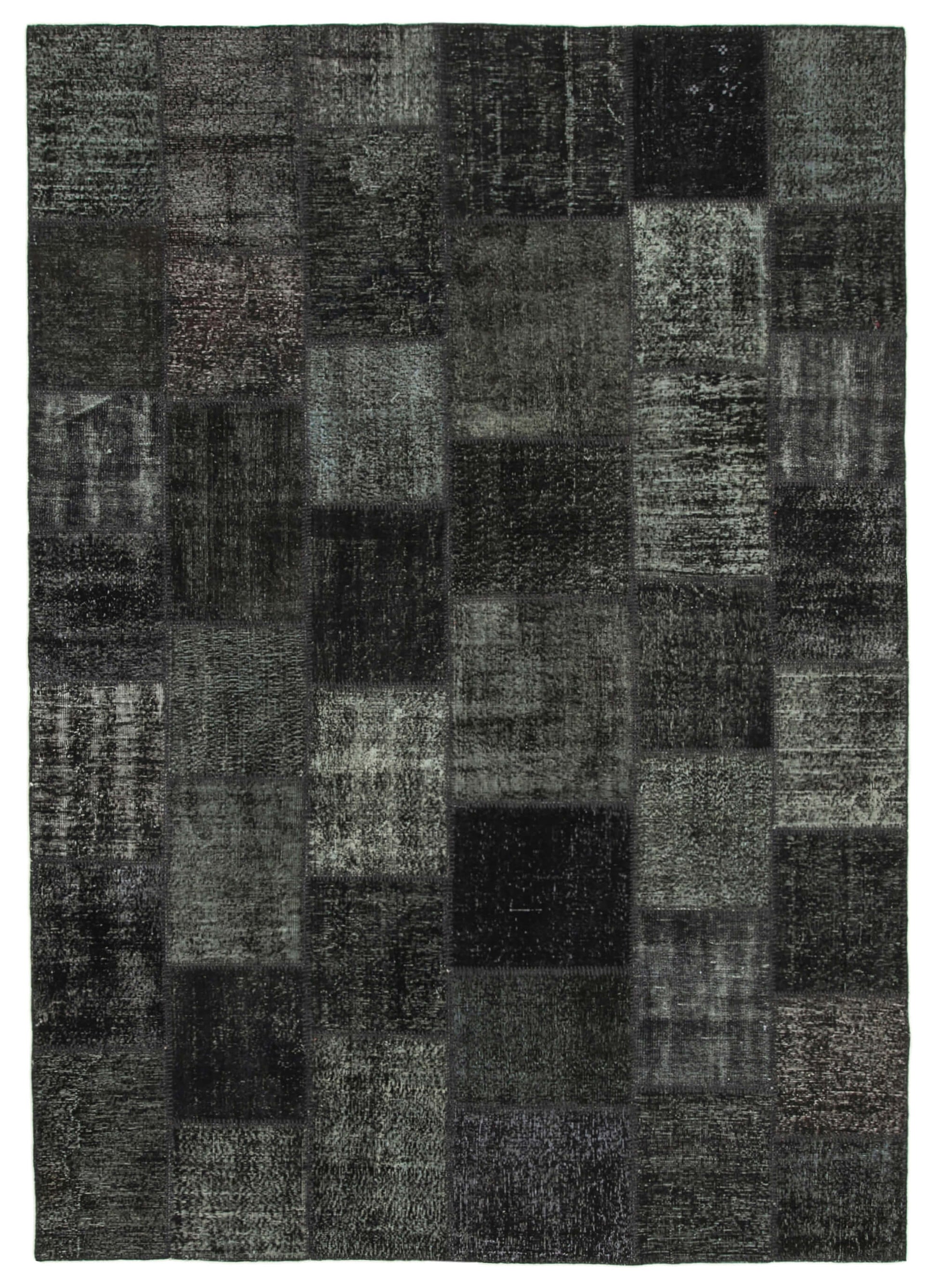 8x12 Black Patchwork Rug- 35197