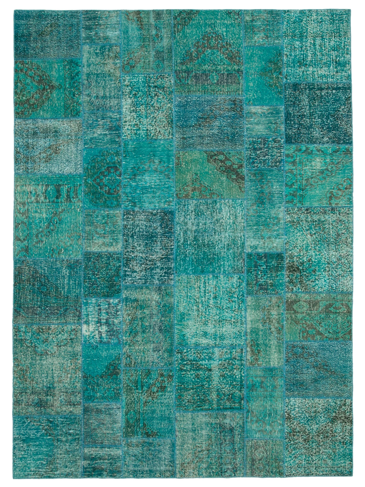 8x11 Turquoise Patchwork Rug- 35219