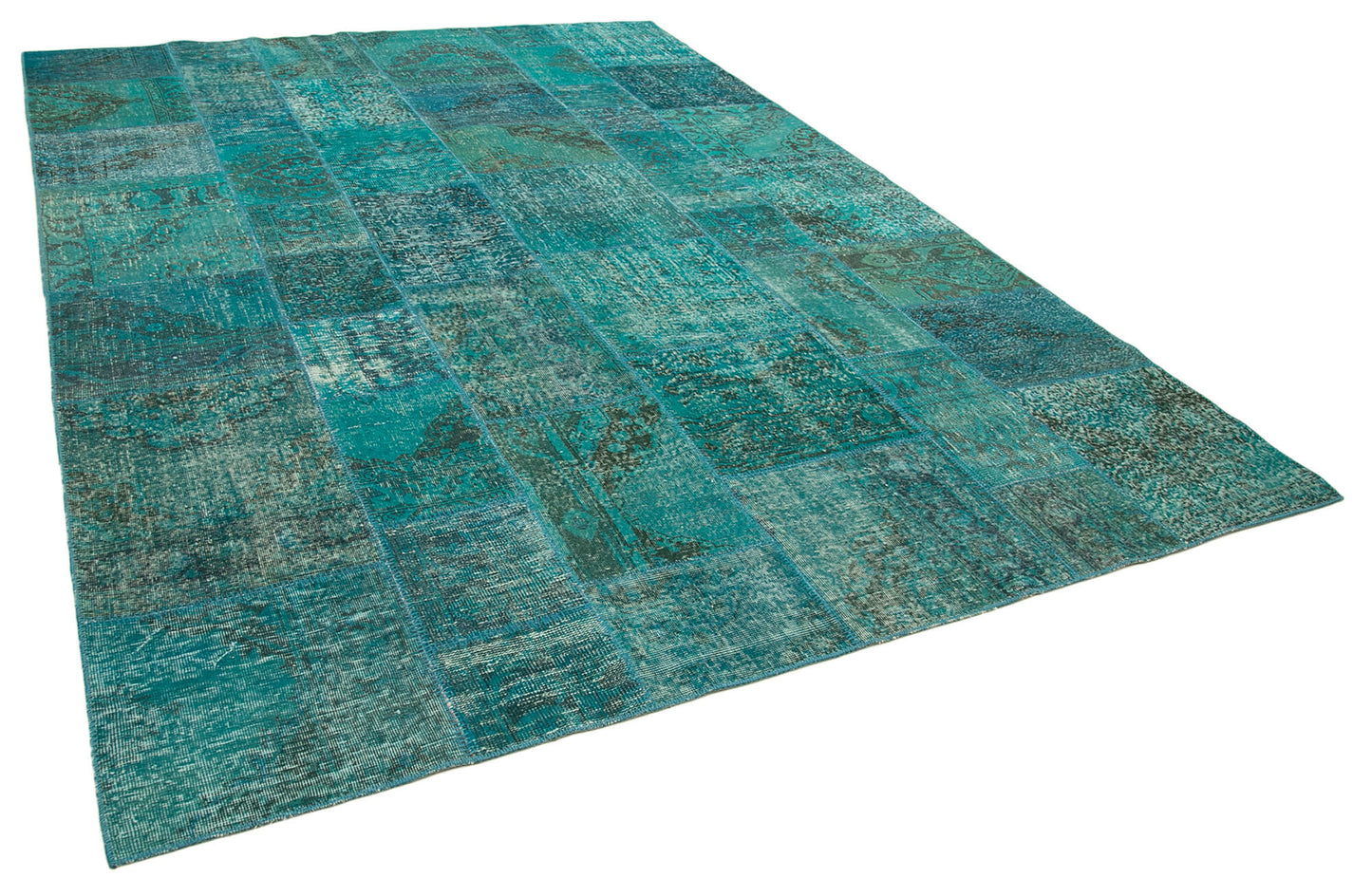 8x11 Turquoise Patchwork Rug- 35219