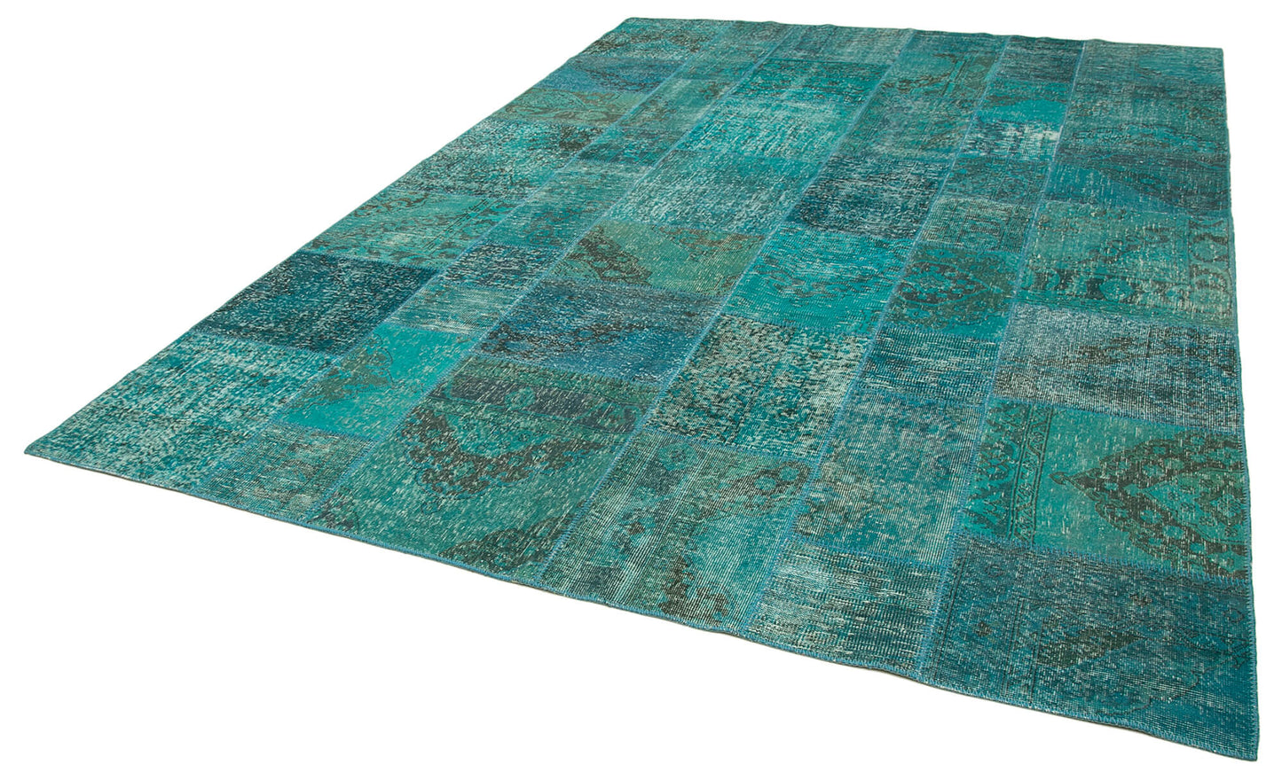 8x11 Turquoise Patchwork Rug- 35219